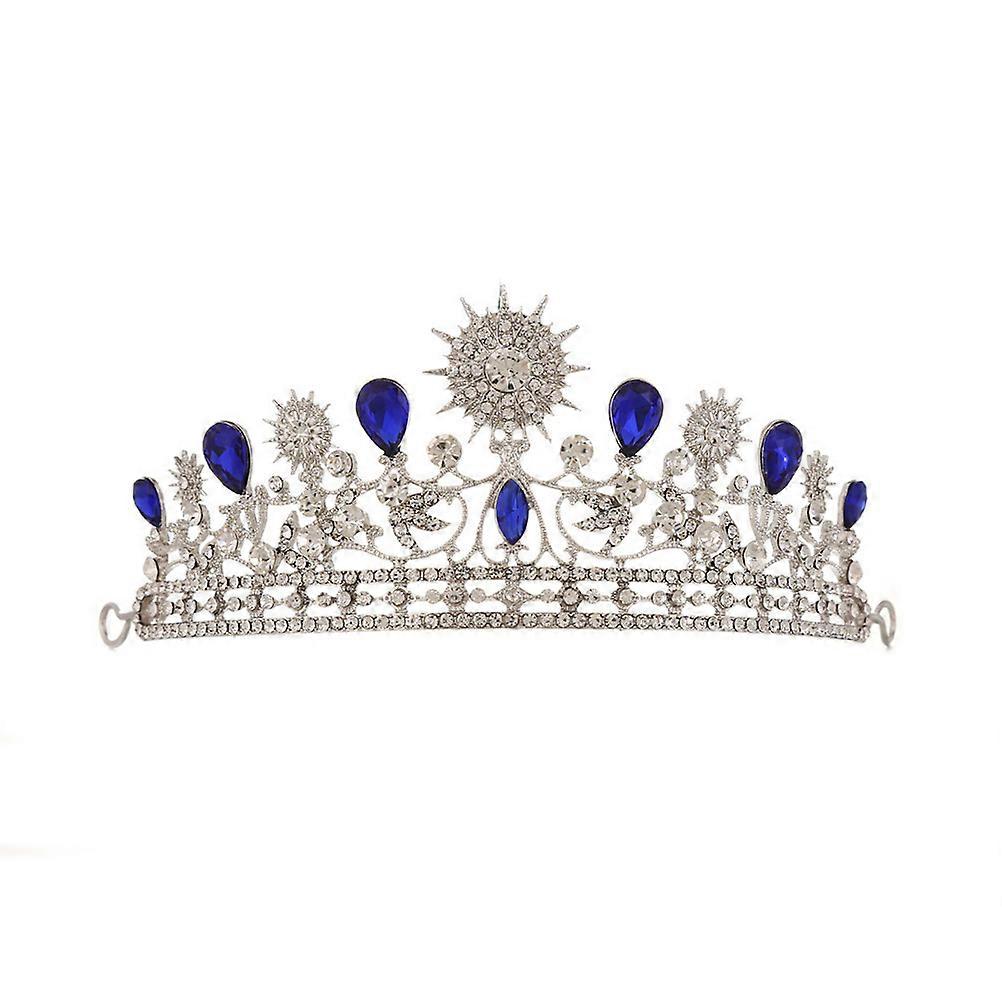 Elegant Baroque Bridal Crown with Rhinestone for Wedding Decor Use Assorted Color Alloy