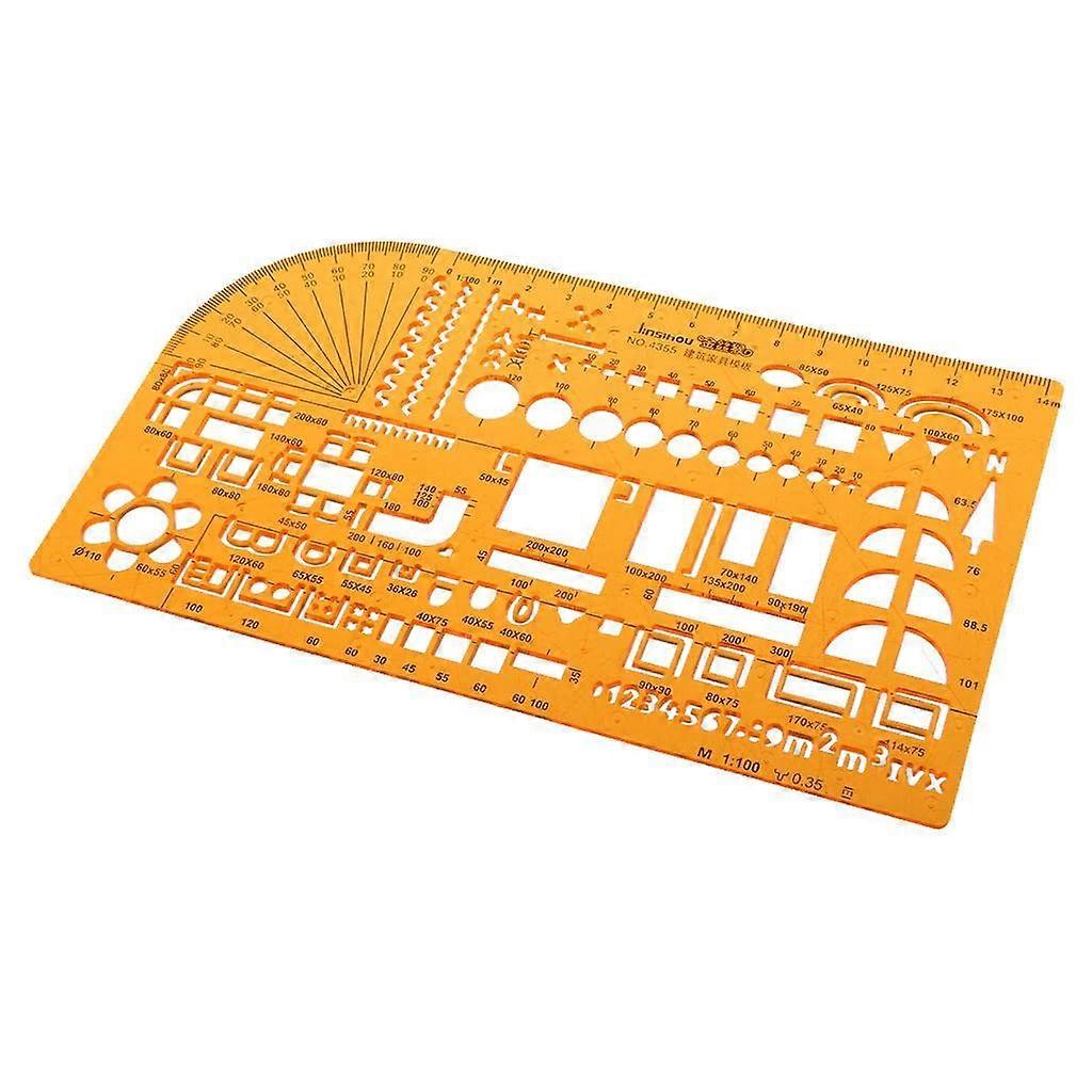 Multipurpose plastic drawing template, professional mathematical stencil for students, teachers, and offices, math learning tools, 199 x 115 mm