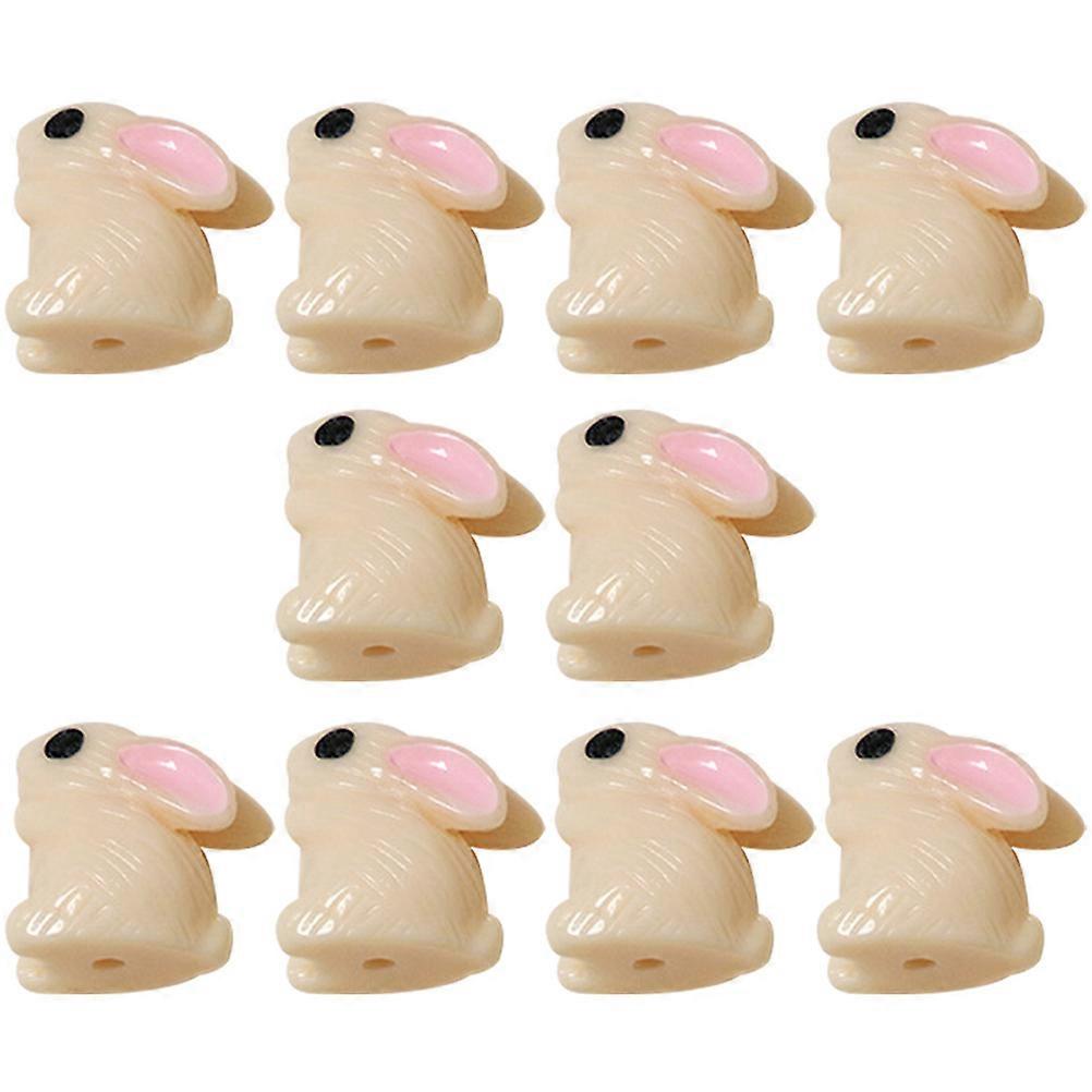 Resin Bunny Charms for DIY Jewelry Making Khaki Color 10pcs Smooth Edges for Party Use