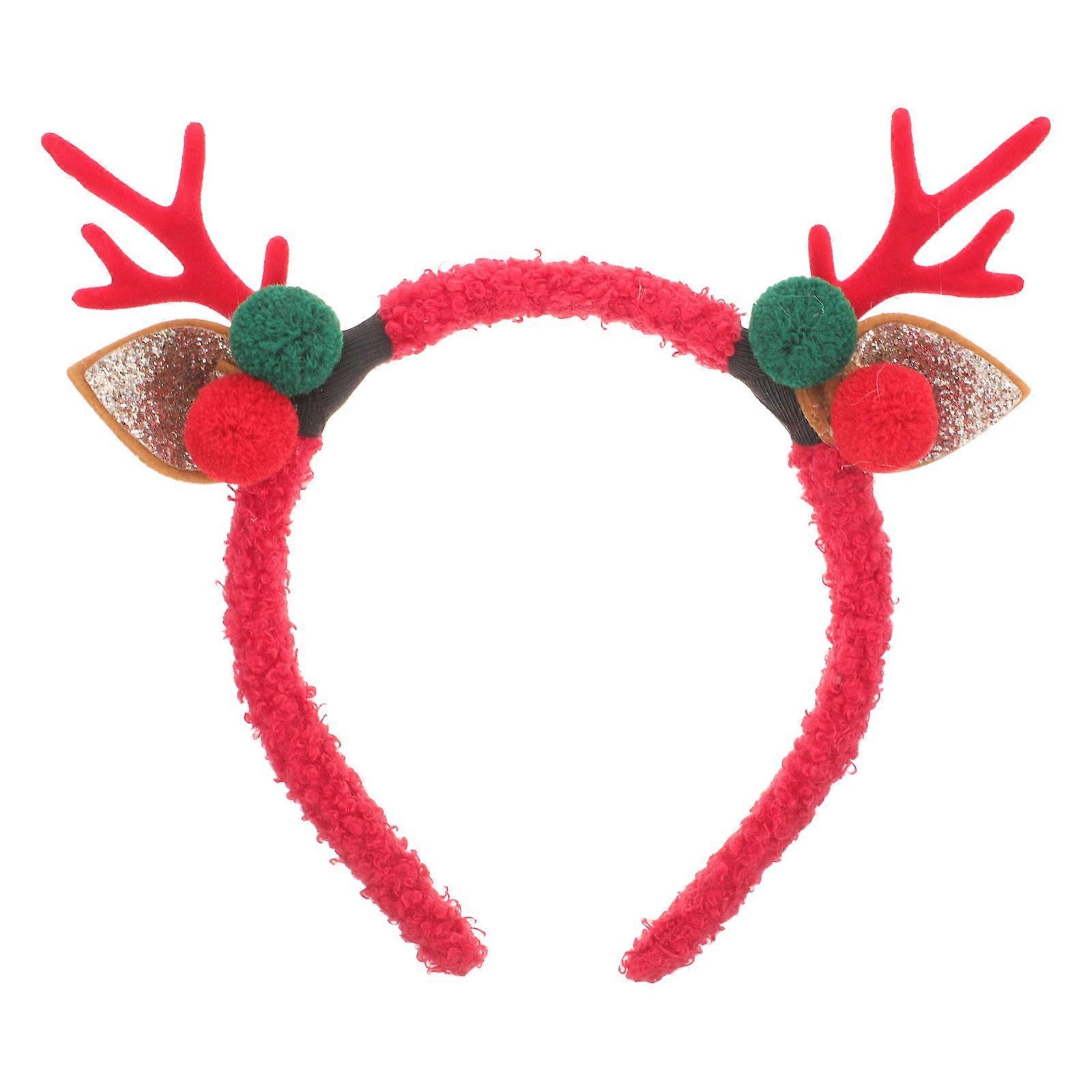 It seems like you're referring to a product listing or description for a **Plush Elk Antler Headband**, likely used as a festive holiday accessory,