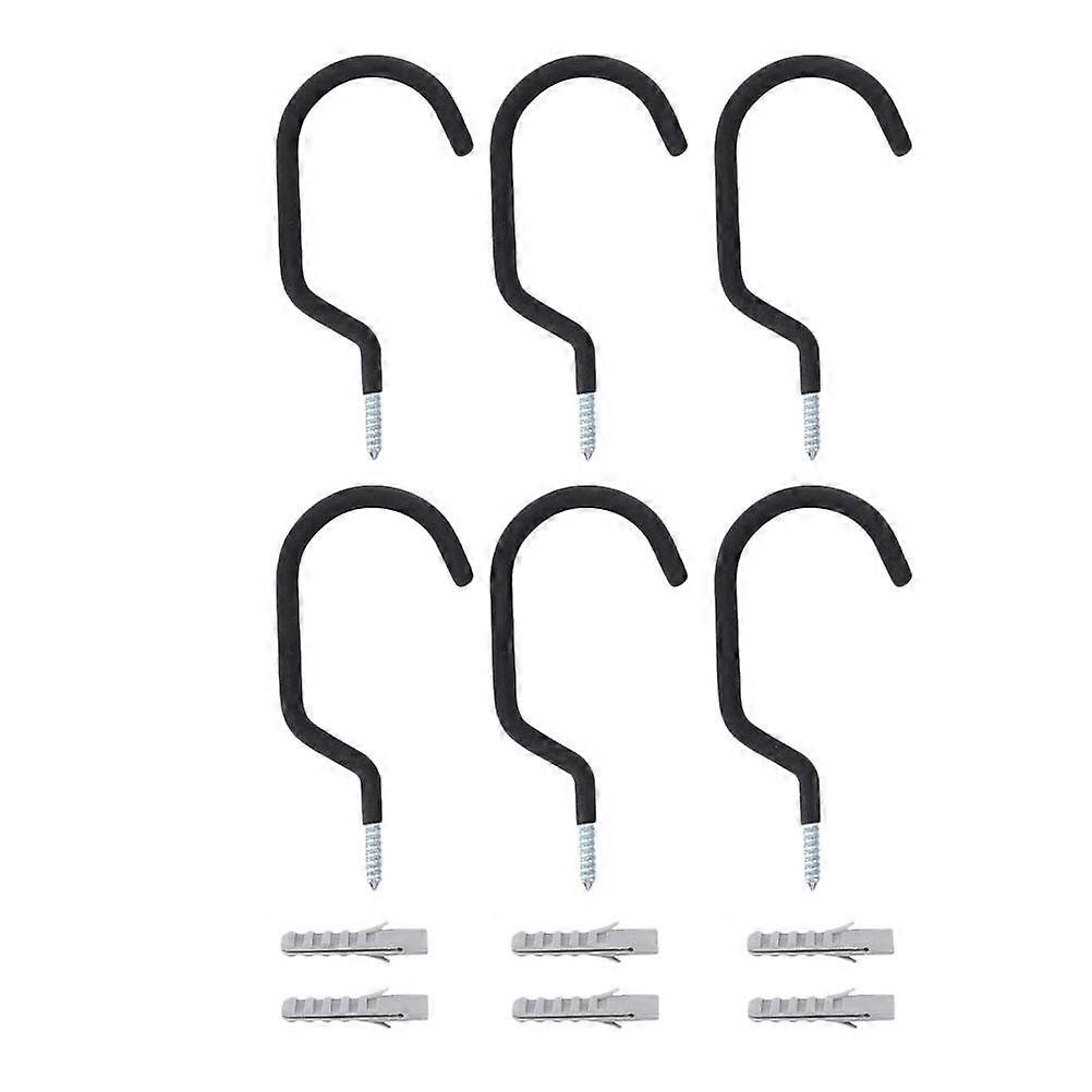 6pcs Heavy Duty Bike Hooks for Home Constructed with Sturdy Iron Material in Black Color