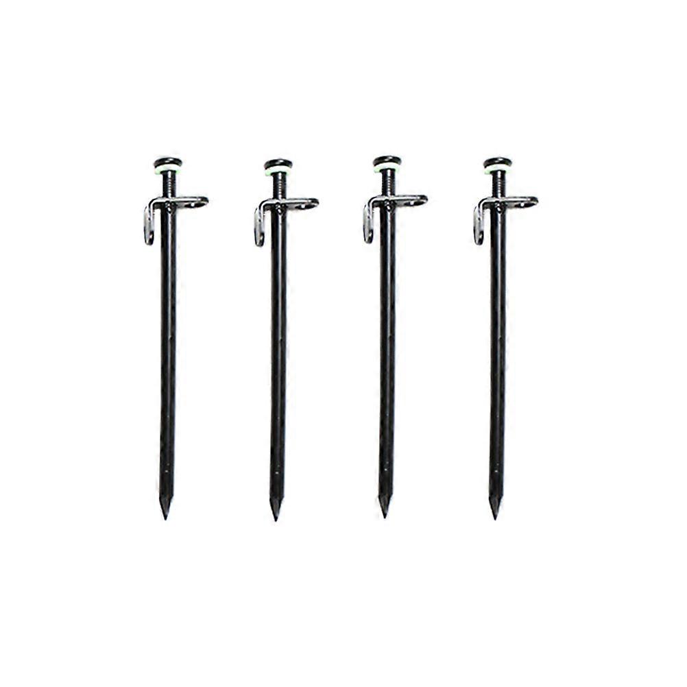 Tent Pegs Set of 4 Heavy Duty Steel Stakes with Noctilucous Glow for Camping and Outdoor Use Ideal for Various Grounds 20cm