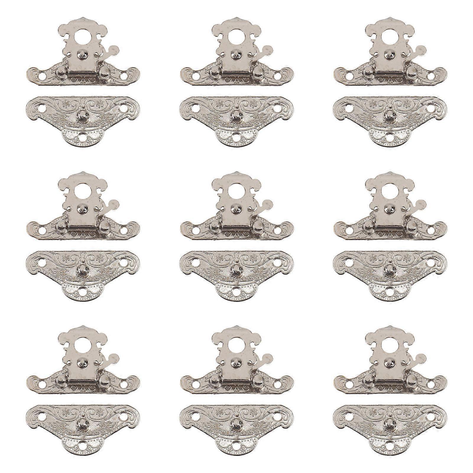 Classical Retro Box Clasp 10Pcs Locking Hardware Suitable For Jewelry Packaging Featuring Silver Design