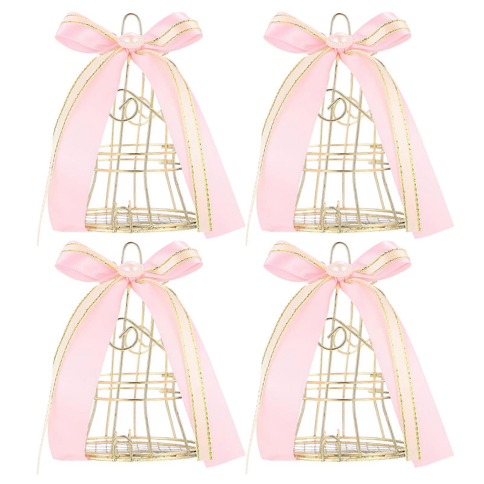 Bird Cage Candy Box Decorative Wedding Favor Boxes For Women 10.5X7Cm Simple Elegant Design 4Pcs