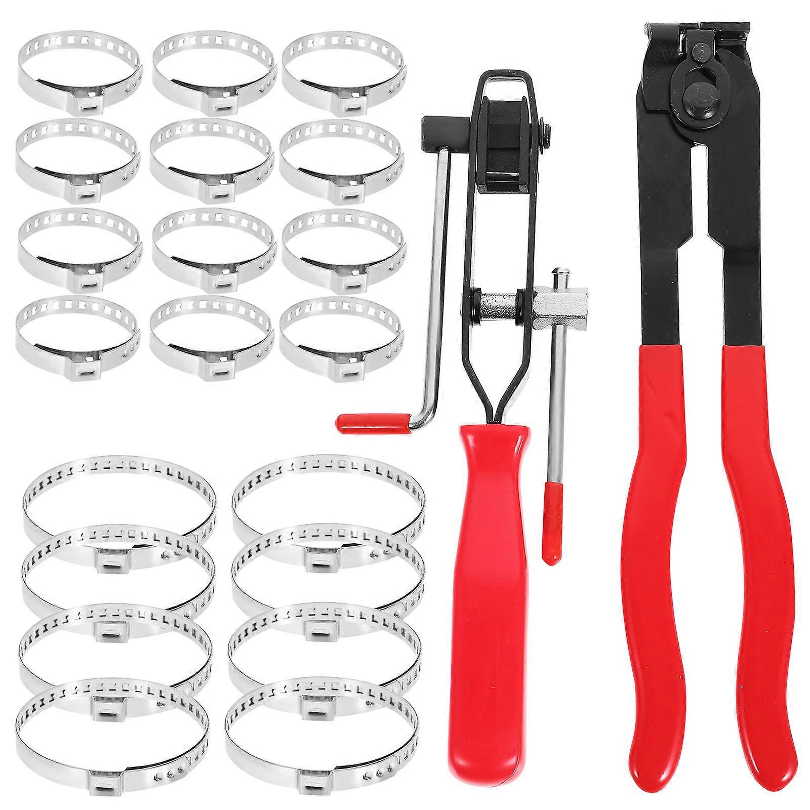 32 Pcs Boot Clamps Hose Clamp Pliers Ear Type Clamp Crimping Tool Set