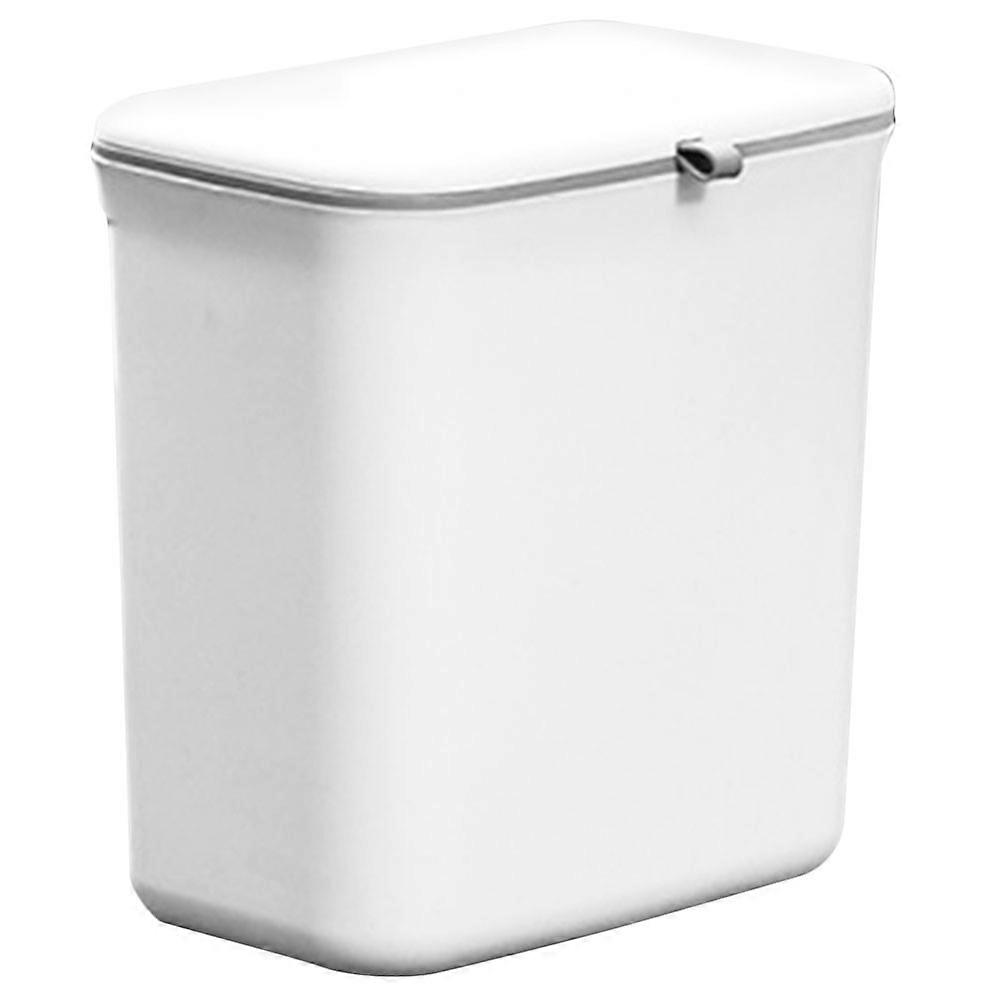 Plastic Trash Can Household Dry And Wet Waste Separation Hanging Design For Kitchen Use In White Color With Large Capacity 1Set
