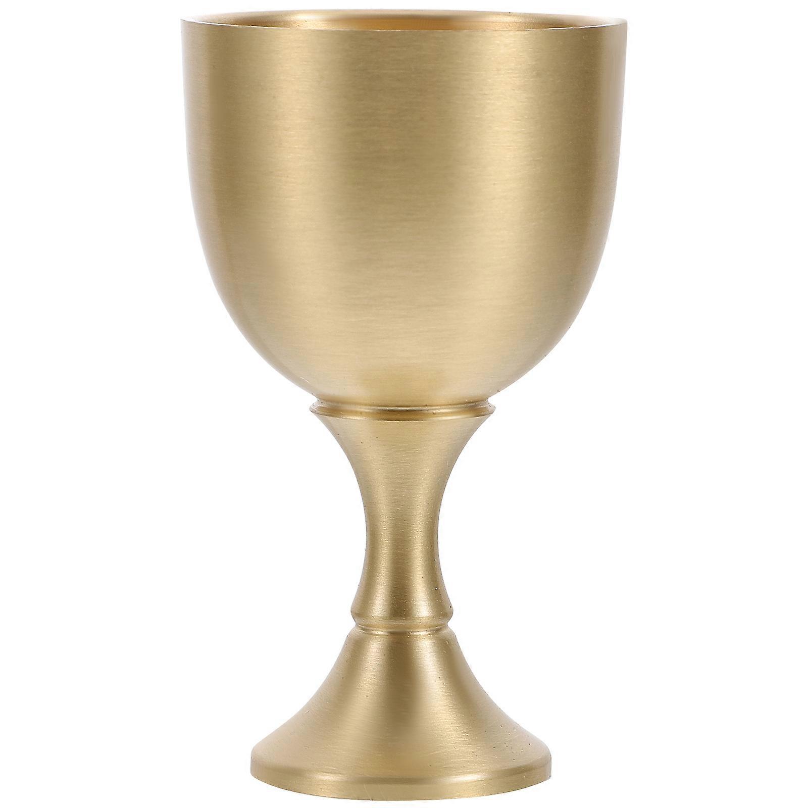 Pure Brass Goblet Golden Reuse Retro Liquor Goblet for Home Use Sacrificing Supply