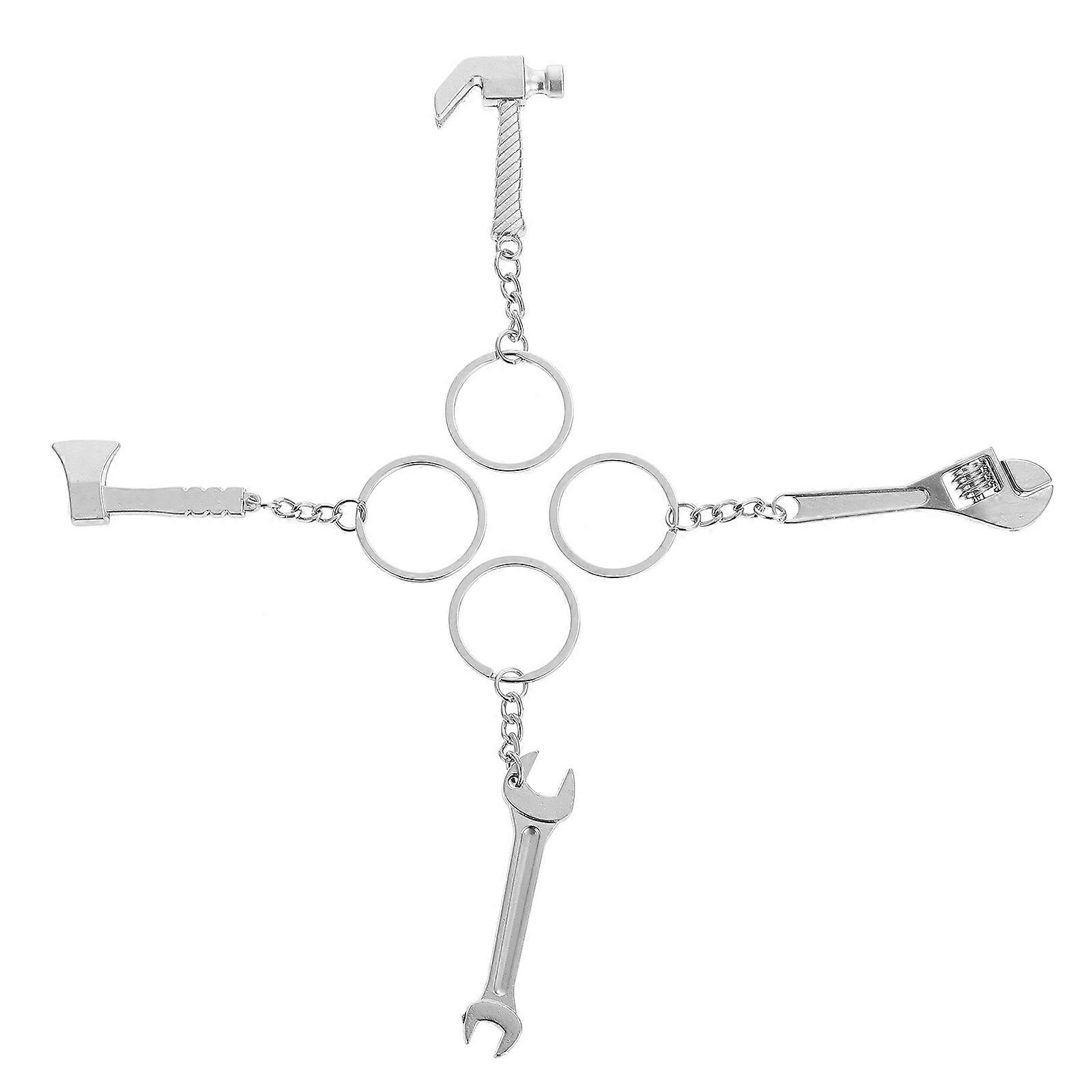 Cute Key Chains 4Pcs Imitation Tool Keyrings Daily Use Key Storage Tool Design 6.6X1.8cm