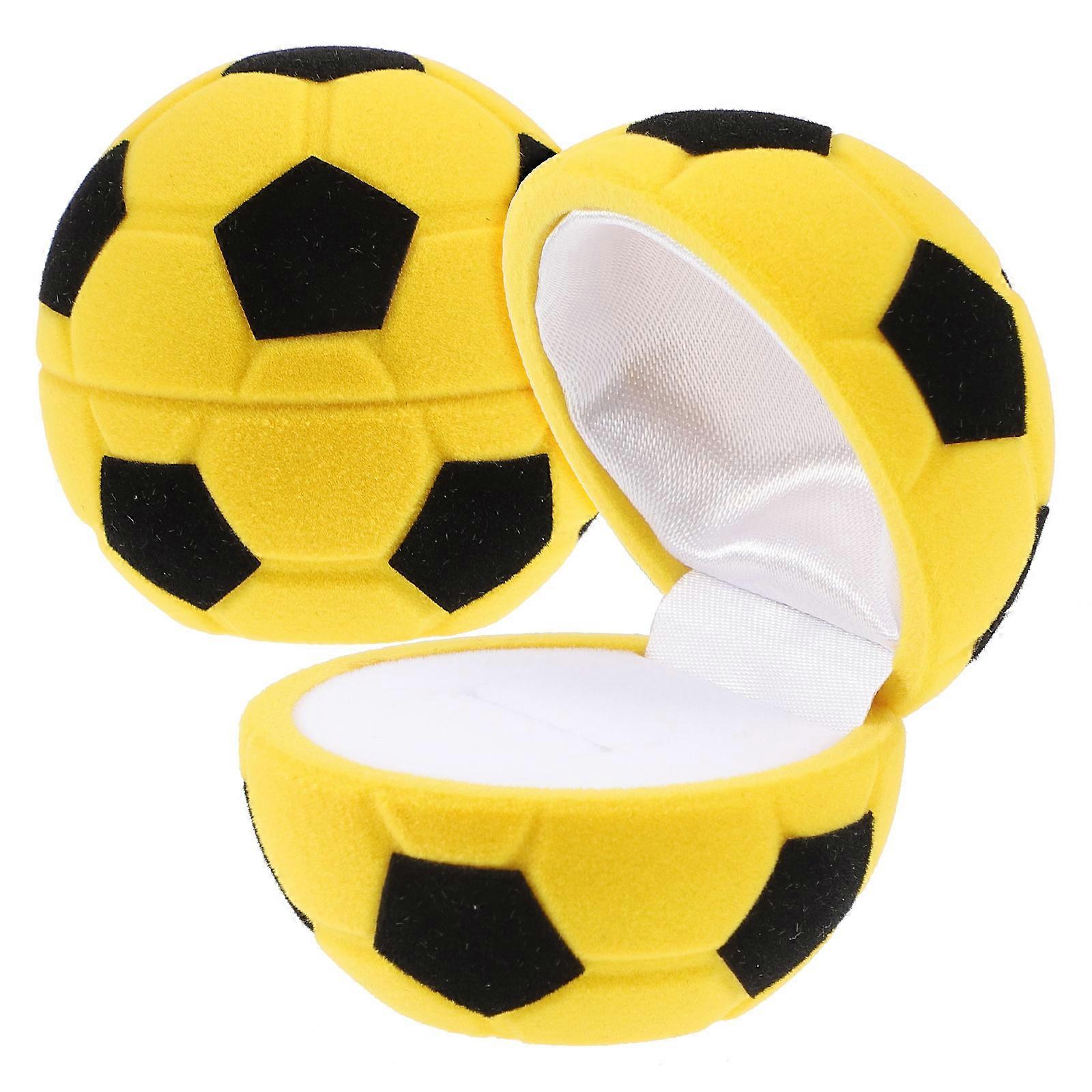 Soccer Shape Ring Box 2PCS Romantic Jewelry Holder for Rings Ear Studs Proposals Engagements Special Occasions Lightweight Portable Design