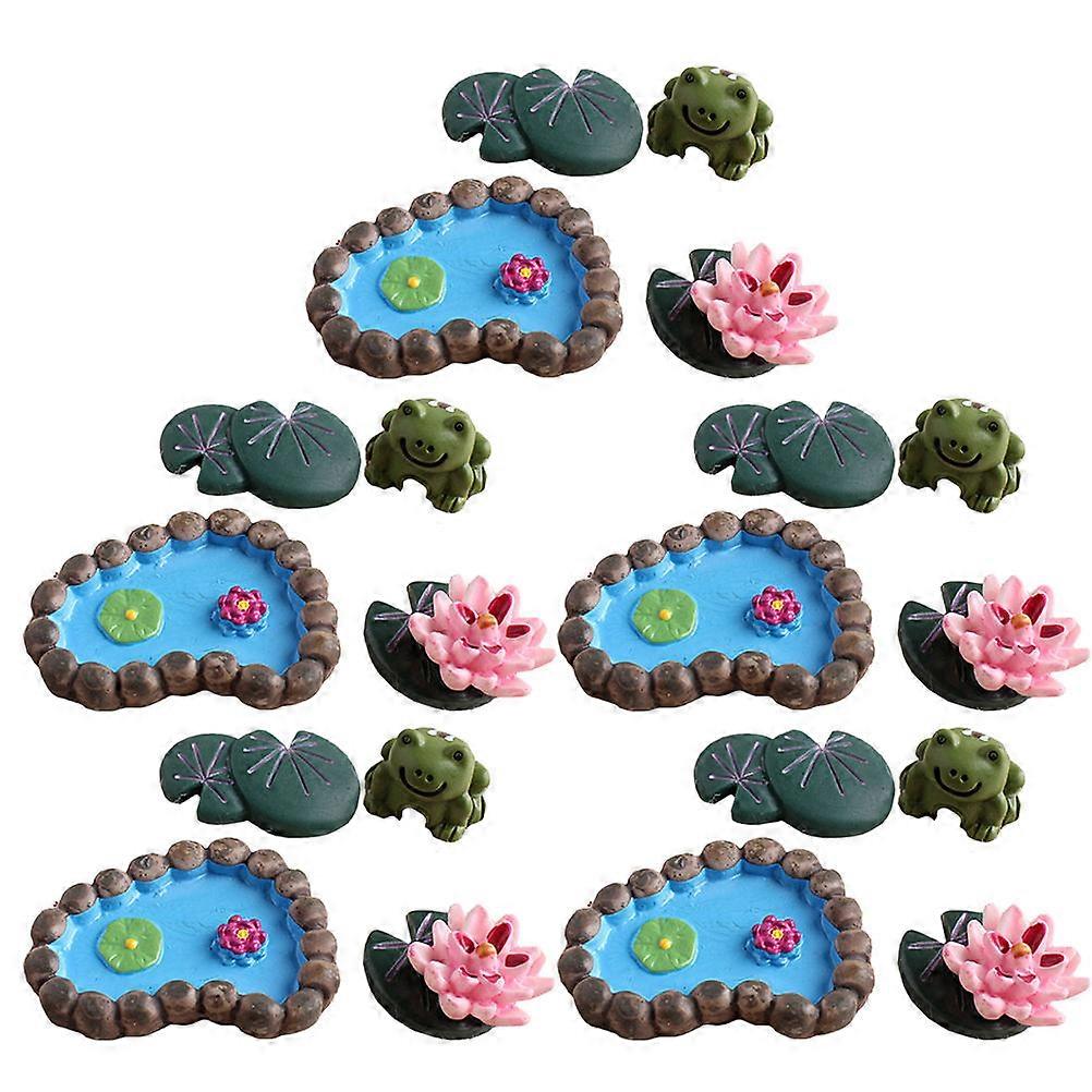 Minyatür Bahçe Gölet Dekoru 20 Adet Reçine Süsleme Lotus Şekli Bahçe Çim Ev Dekorasyonu