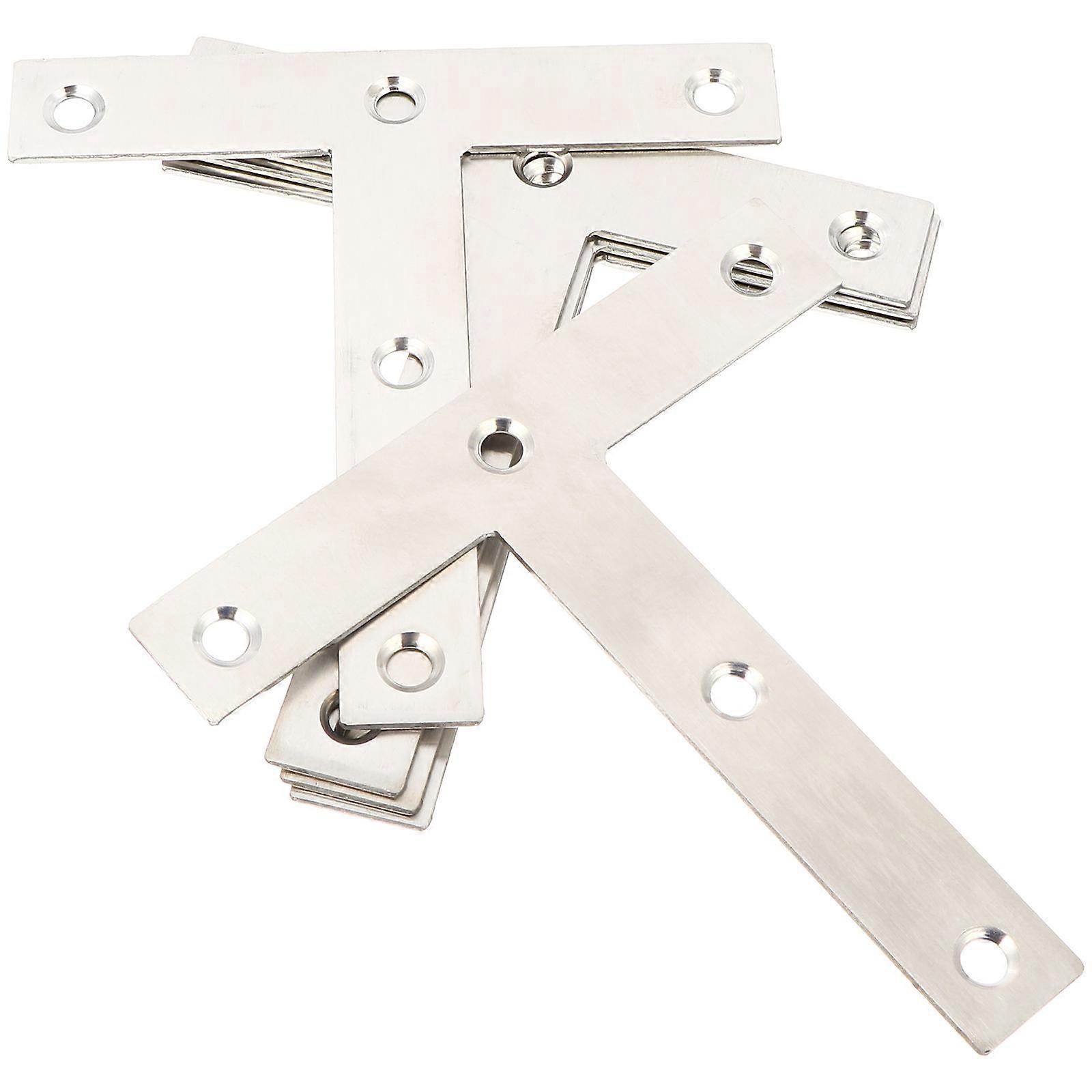 Angle de renforcement du joint 5 pièces en forme de T Gadgets de joint pour la stabilisation des meubles en acier inoxydable argenté