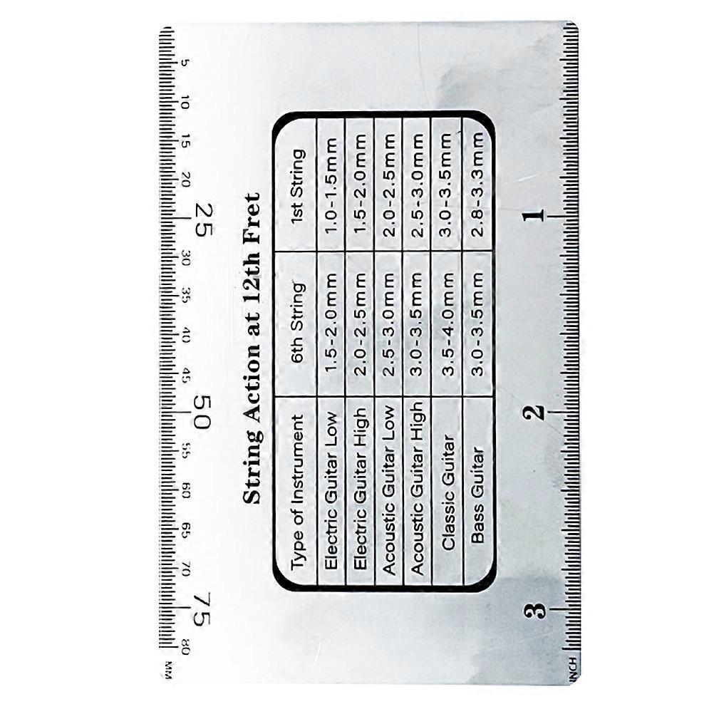 Guitar String Action Gauge Ruler for Accurate Measurement Steel Tool