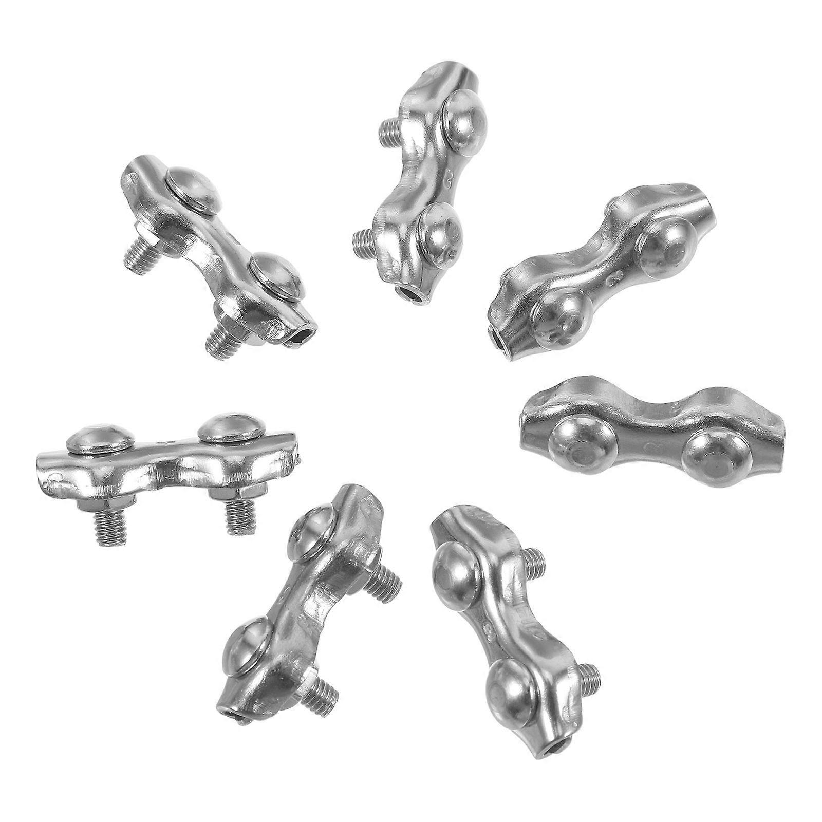 Stainless Steel Double Head Cable Clamps, Heavy Duty Wire Rope Connectors, U Bolt Saddle Fasteners for Secure Tightening in Double Rope Applications