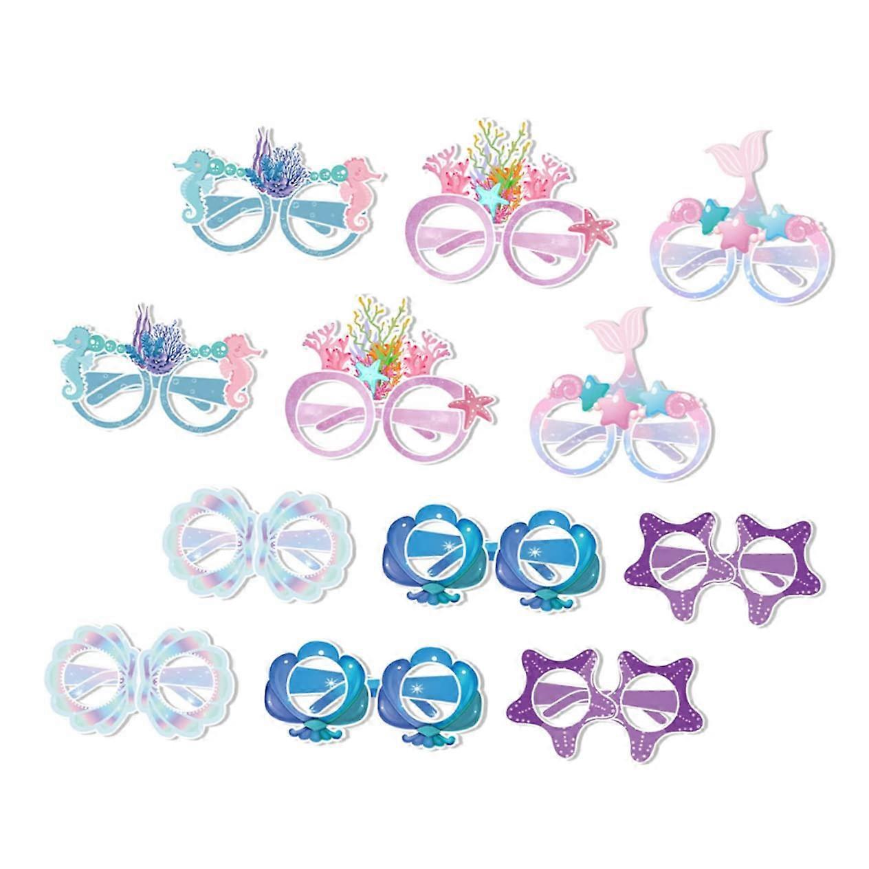 12 Pairs of 3D Shot Glasses - Colorful Paper Party Glasses for Summer and Children's Cartoon Themes