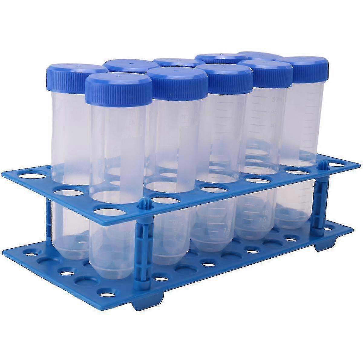 27Pcs 50ML Conical Bottom Centrifuge Tubes with 28 Well Holder for Medical Research
