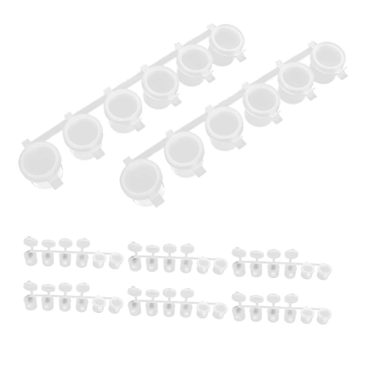 8 Empty Paint Pots with Lid - 10ml Transparent Storage Containers for Craft Projects and Classroom Supplies