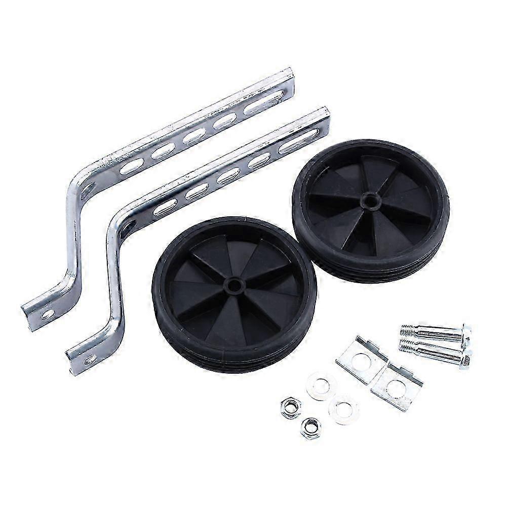 2Pcs Adjustable Training Side Wheels Stabilizer for Children 12-20" Bicycle Balance(black))