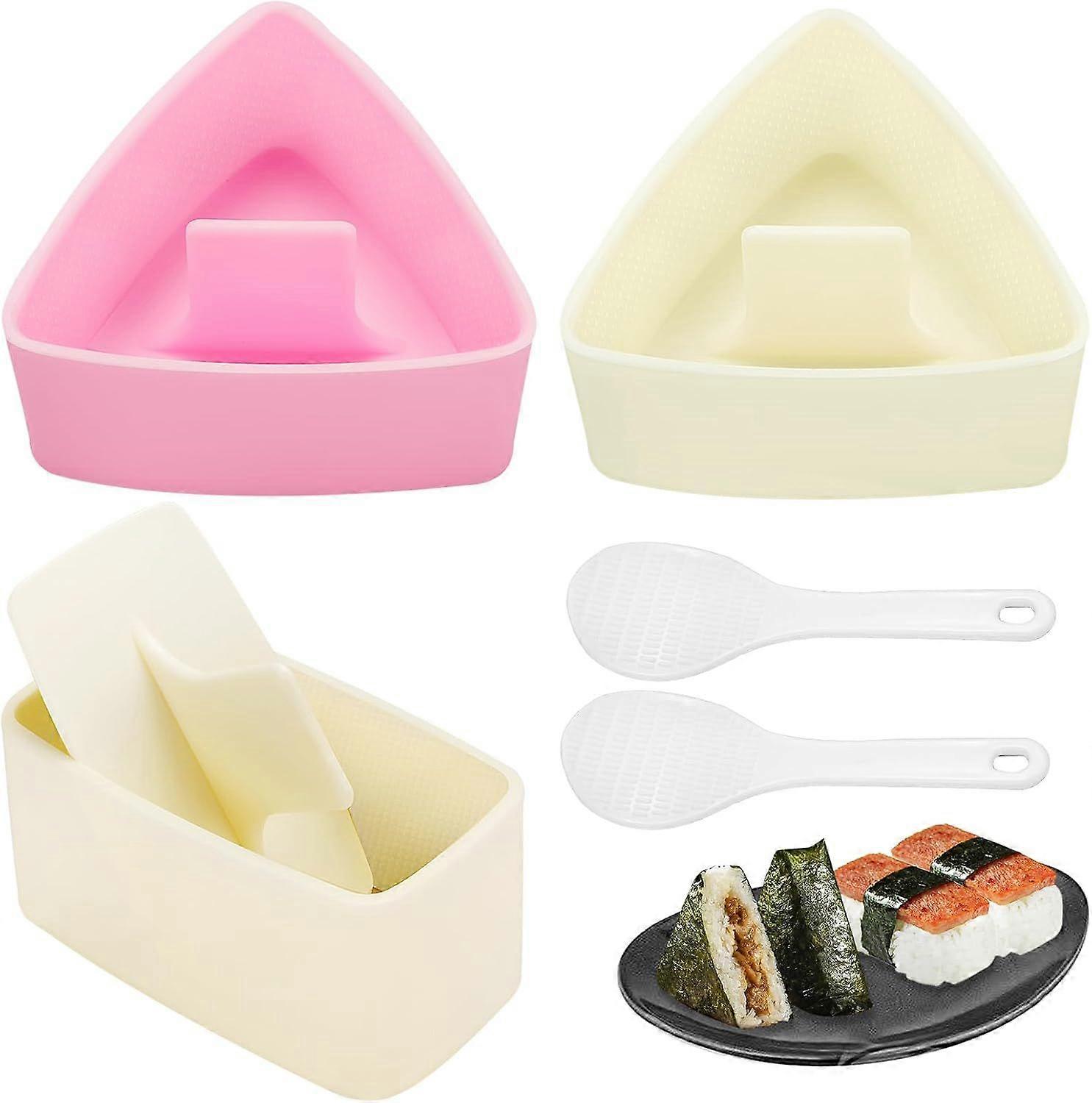 Onigiri Mold Set, 3 Pack Rice Ball Maker Press Large Triangle Rice Mold, Japanese Sushi Making Kit for Lunch Bento