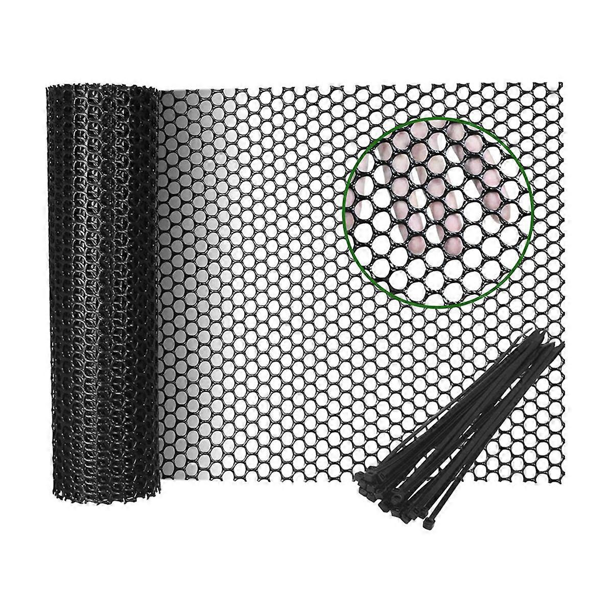 Black Plastic Wire Mesh Fence Roll - 15.7IN X 20FT Plastic Chicken Wire Mesh for Poultry,Chicken Puppy , Floral