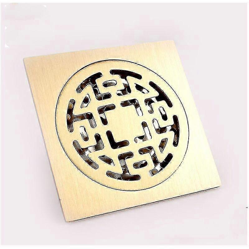 Square Brass Shower Waste Plug  10 x 10 cm