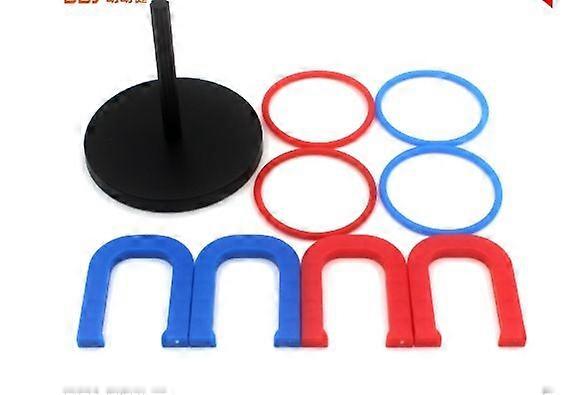 1 Set Horseshoe Game Set Includes Horseshoes And Circle Rings Plastic Ring Toss Game Kids Beach Party Play Toy For Camping Backyard Fun