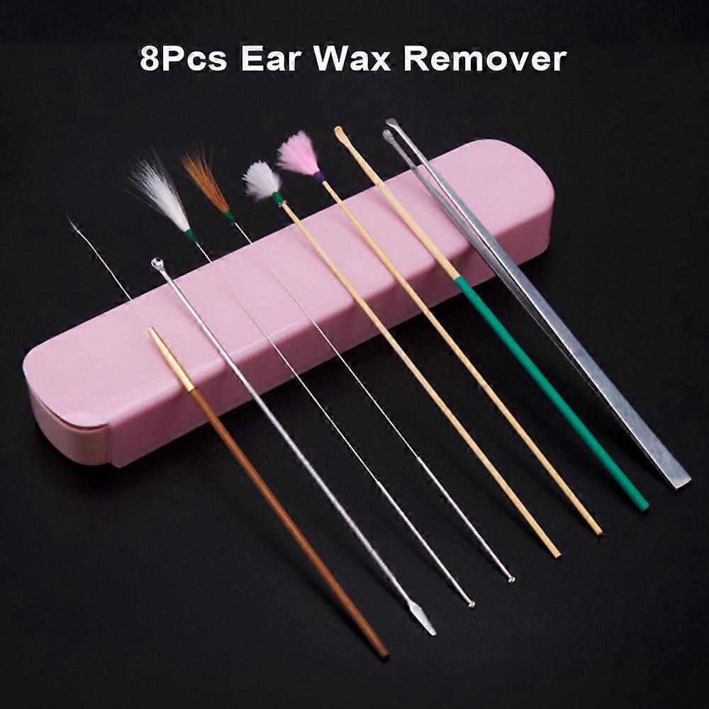 8PCS Ear Pick Set Ear Wax Remover Decompression Ear Massager Ear-Pick Tools Ear Care Kit