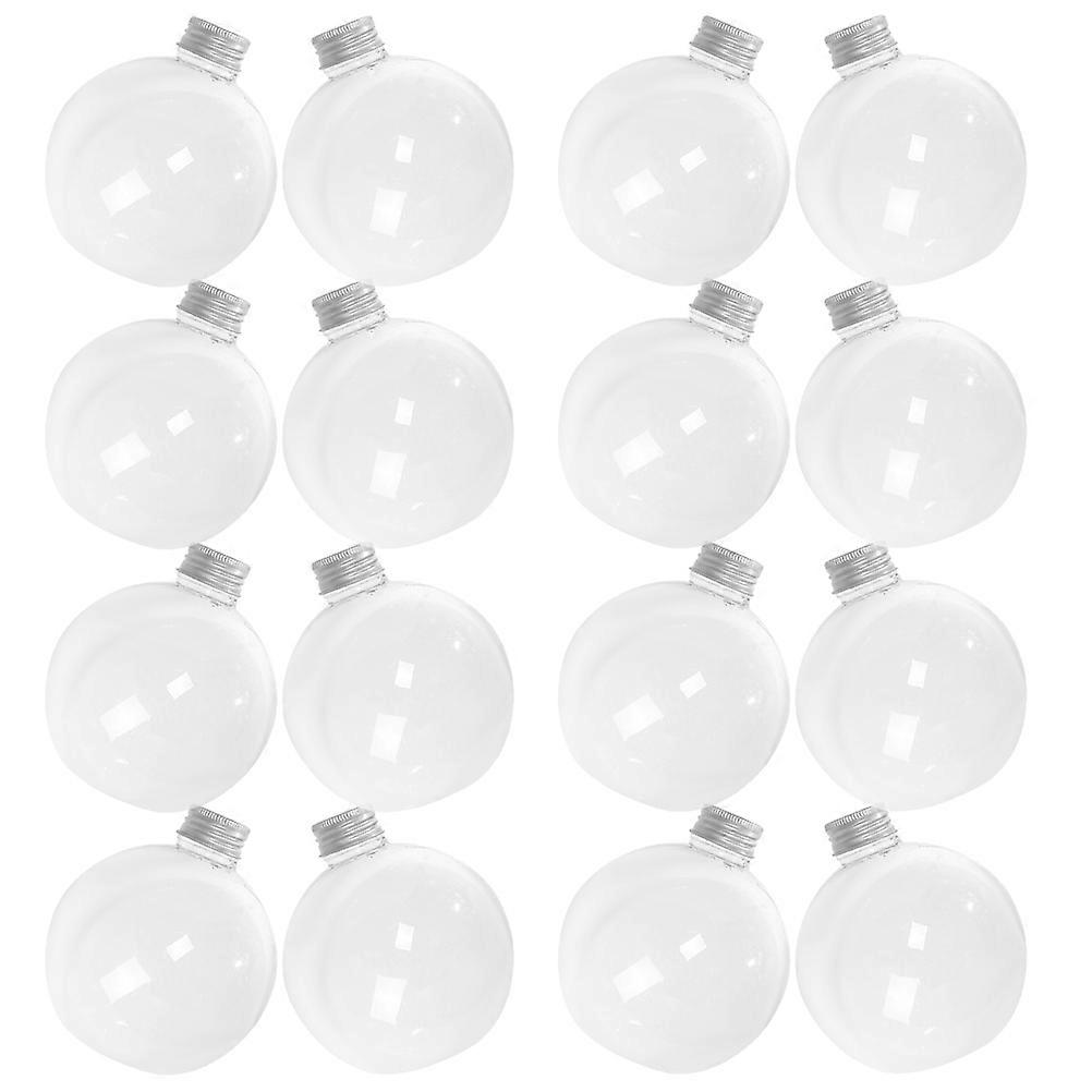 Silver Plastic Lightbulb Shaped Beverage Bottles for Decor with Sealing Design and Flat Bottom 50pcs