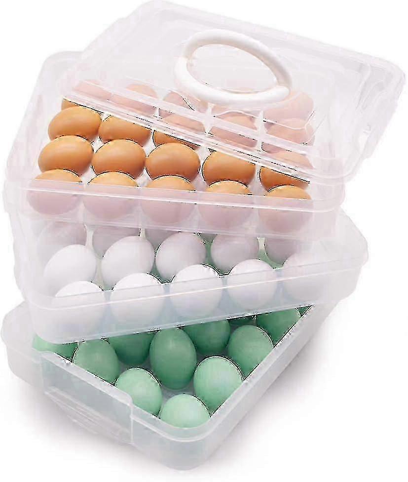 Clear Stackable Refrigerator Egg Tray with Removable Layers, Large Capacity PP Egg Holder & Storage Container for Fresh Eggs