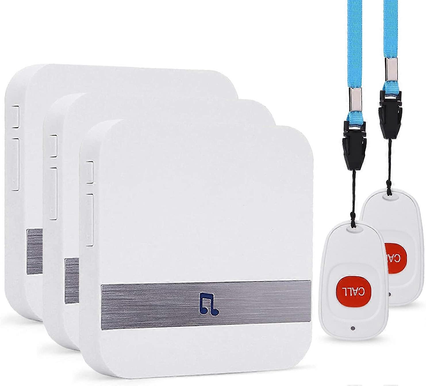 Caregiver Pager, FullHouse Wireless Call Button SOS Alert Nurse Calling Patient Fall Help System for Elderly Monitoring at Home, IP55 Wate