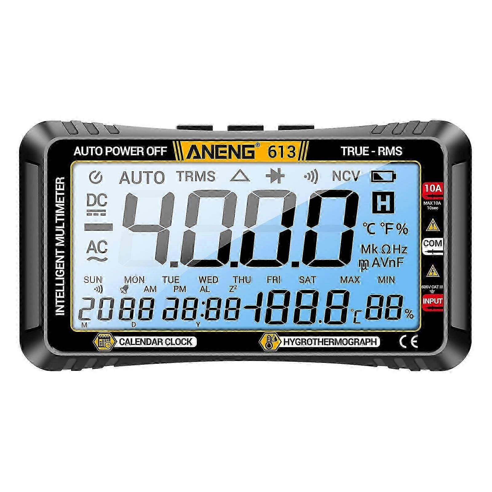 ANENG 613 3 i 1 smart multimeter evighedskalender temperatur hygrometer 4000 tællinger digital ac / DC curent spænding modstand kondensator tester profe