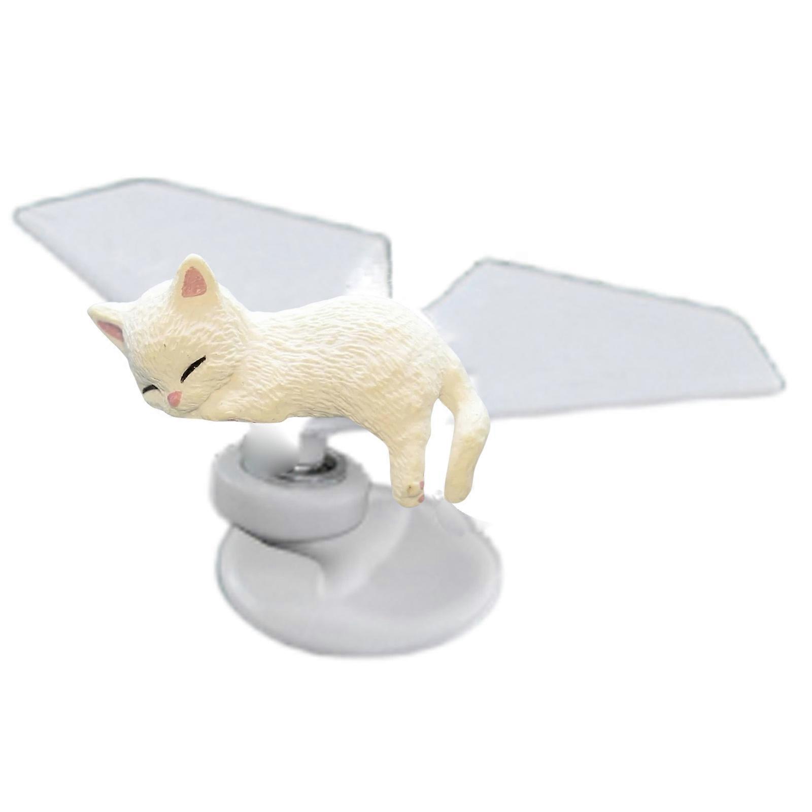 Kinetic Rotates Aircraft Automotive Decors Cute Kitty Statue Small Size Feline Companion for Dashboard Desktop Display Multicolor