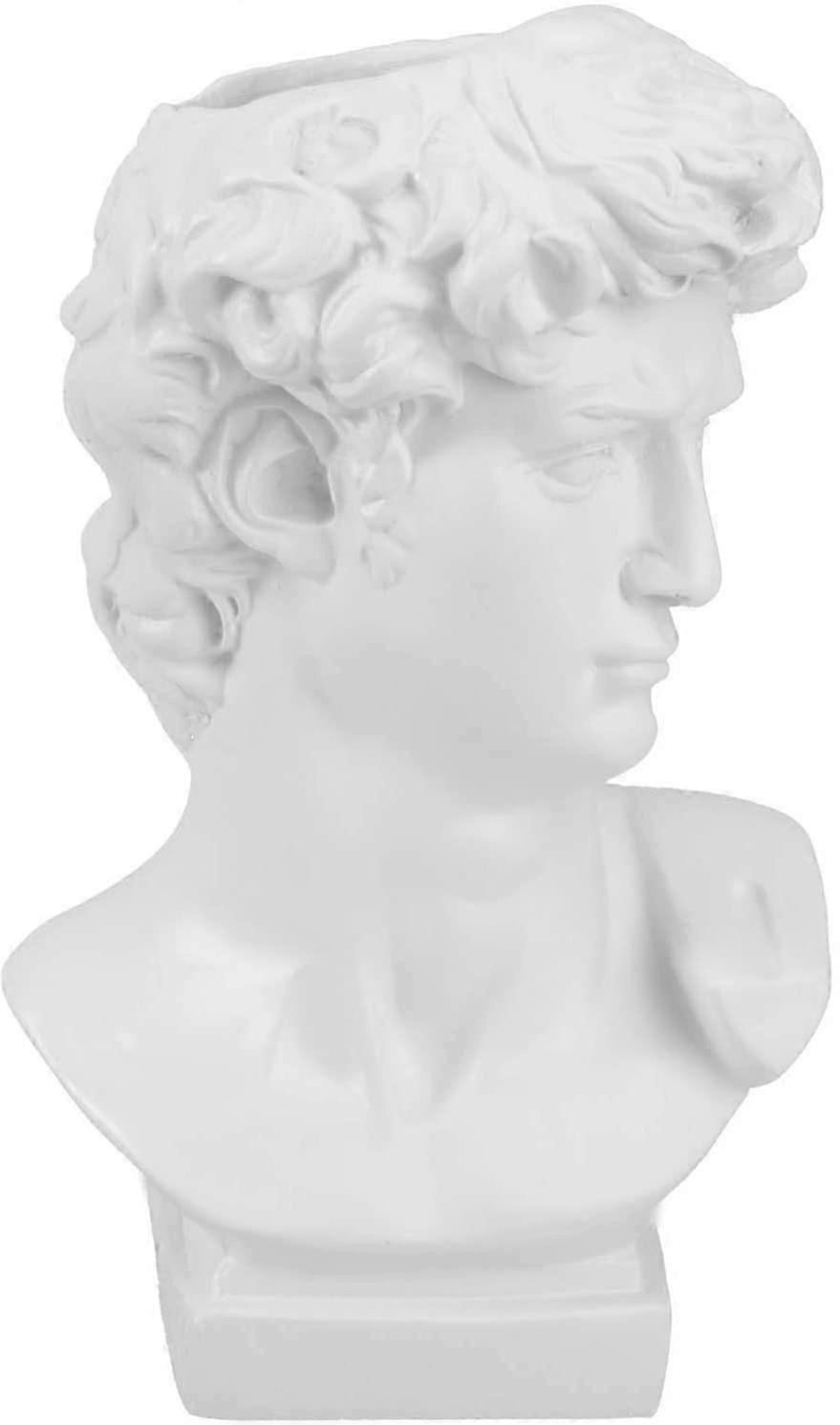 Ceramic Resin Flowerpot Statue With Roman Head