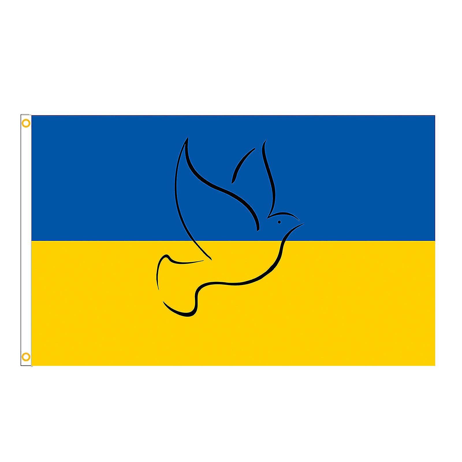 Ukraine Flag Flag (approx. 150x90cm) Dove Of Peace With Branch