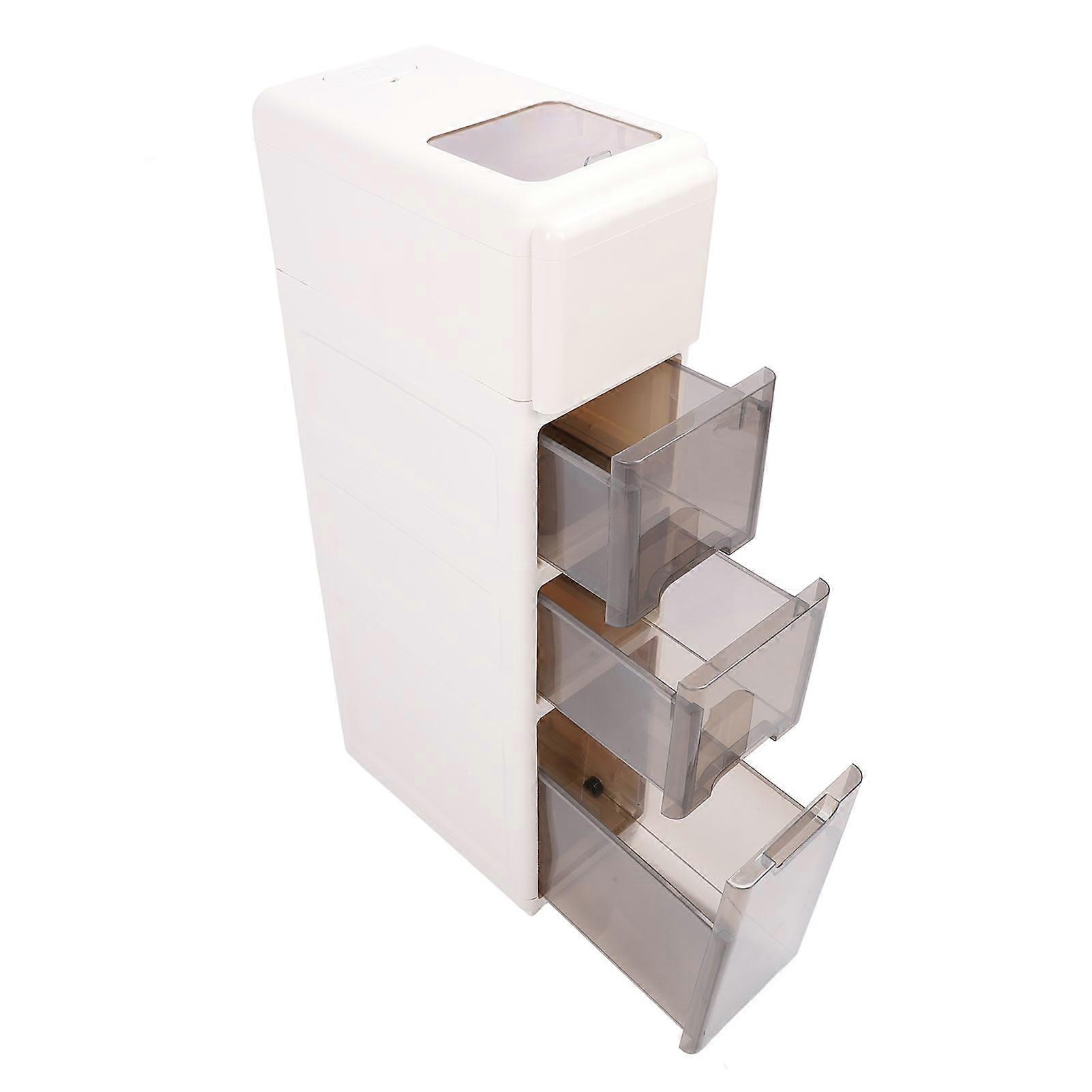 Slim 4-Layer Plastic Storage Drawer Cabinet with Wheels for Rice