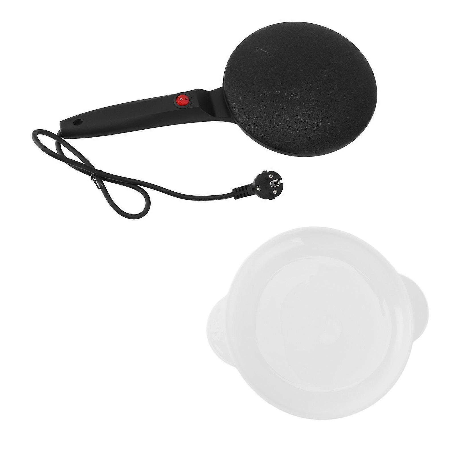 Electric Crepe Maker Stick Proof Round Home Pancake Machine with Long Handle for Egg Roll Tortilla Black EU Plug 110V220V