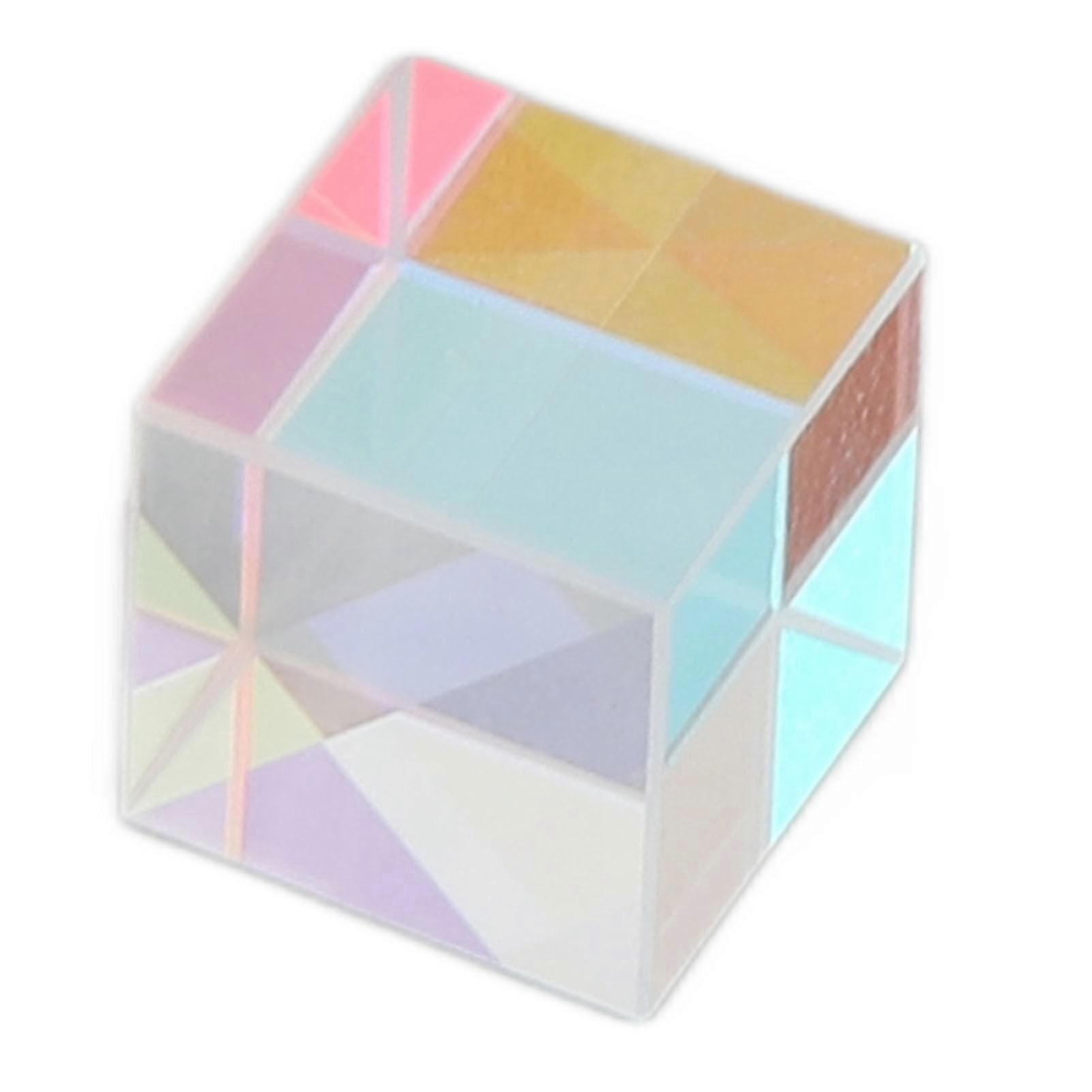 Prism Cube K9 Optical Glass 7x7x7mm Multi-Color Photo Prop