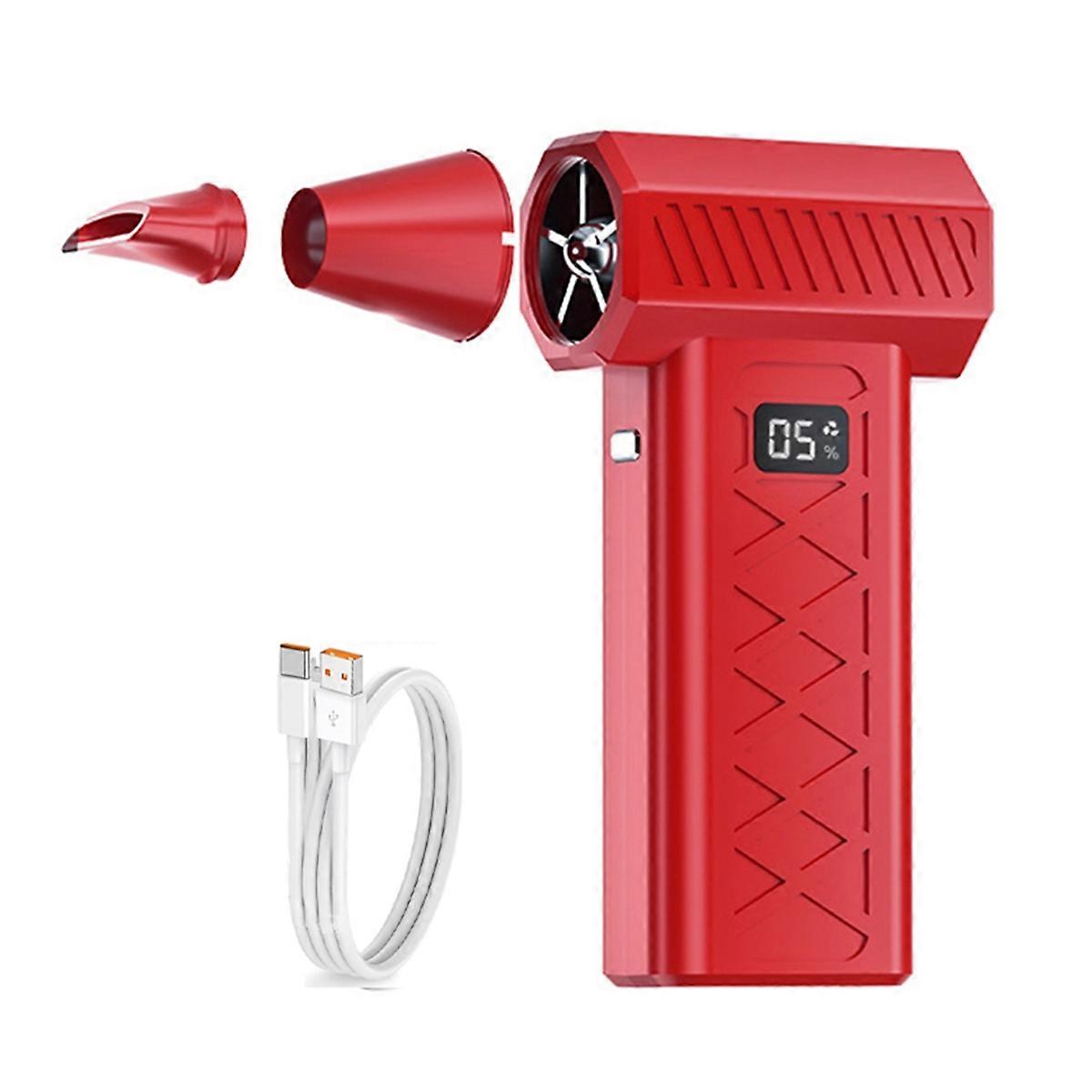 130000RPM High-Power Electric Air Duster 6-Gear Speed Portable Dust Blower with LED Light Safety Hammer Mini Turbo Fan A