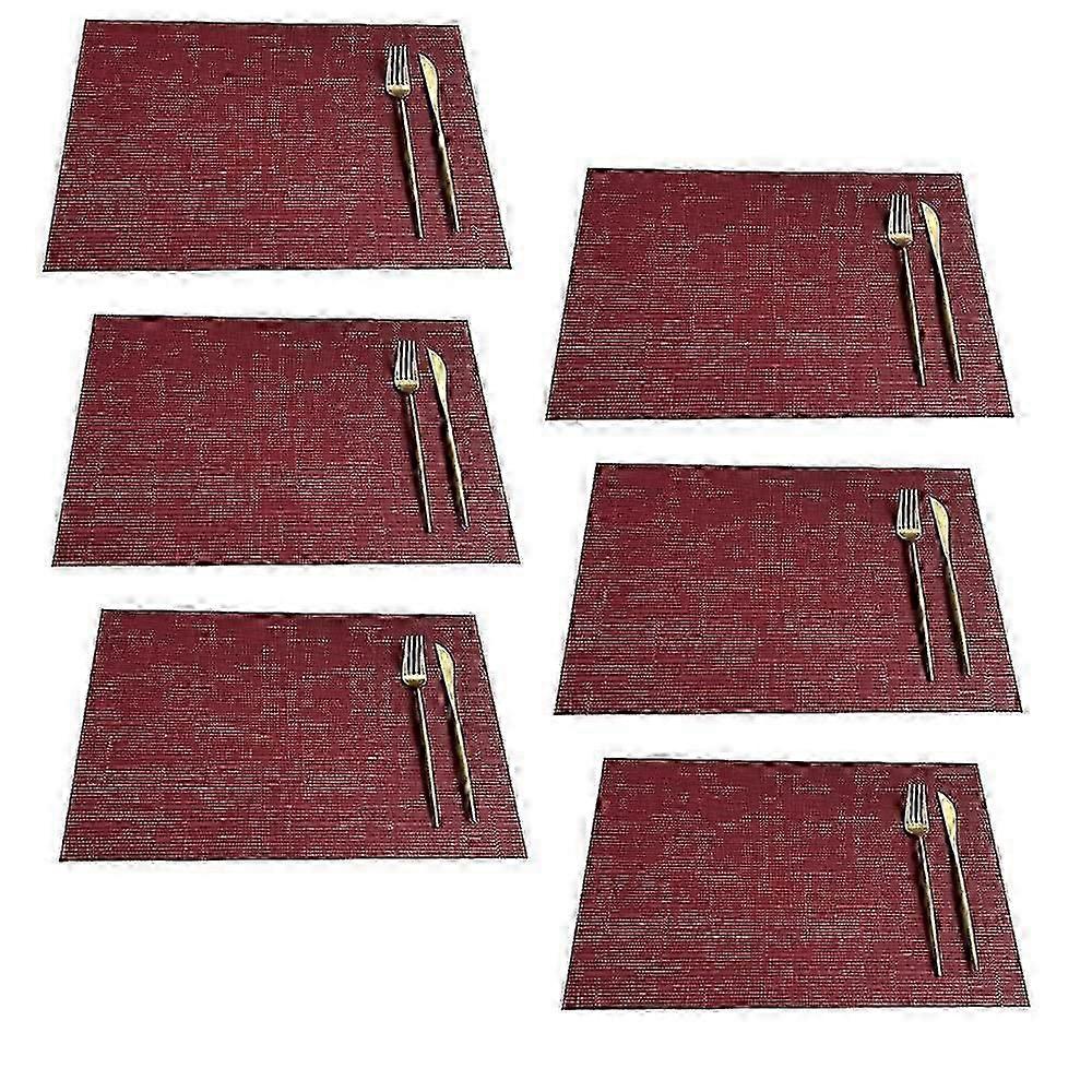 rectangle placemats for kitchen table 6pcs heat-resistant washable