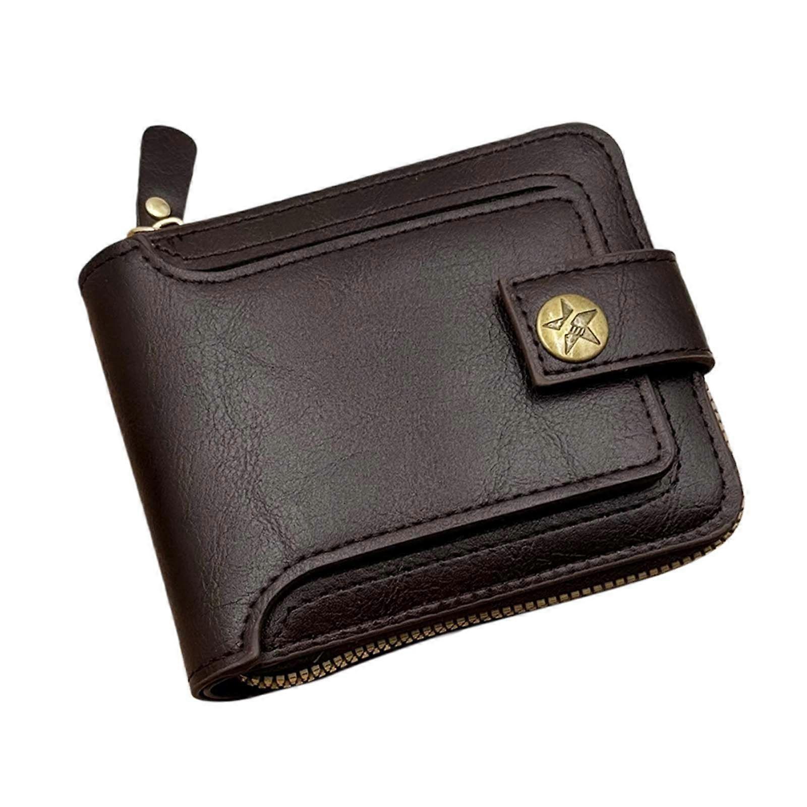 Mens Leather Zip Around Blocking Wallet