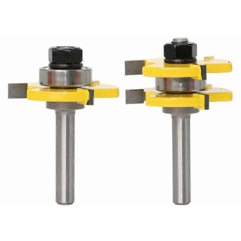 Tongue and Groove Router Bit Set 3 Flutes 8mm Shank T Shape Wood Router Bit