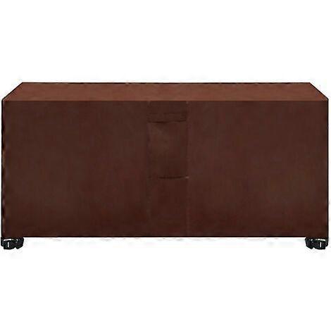 Braune rechteckige Gartentischabdeckung Wasserdichte Gartenmöbelabdeckung, 420D