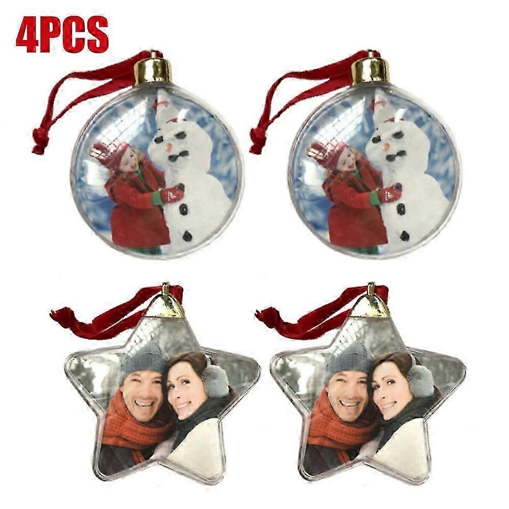 Christmas Photo Insert Bauble Festive Diy Hanging Xmas Tree Decoration Gift