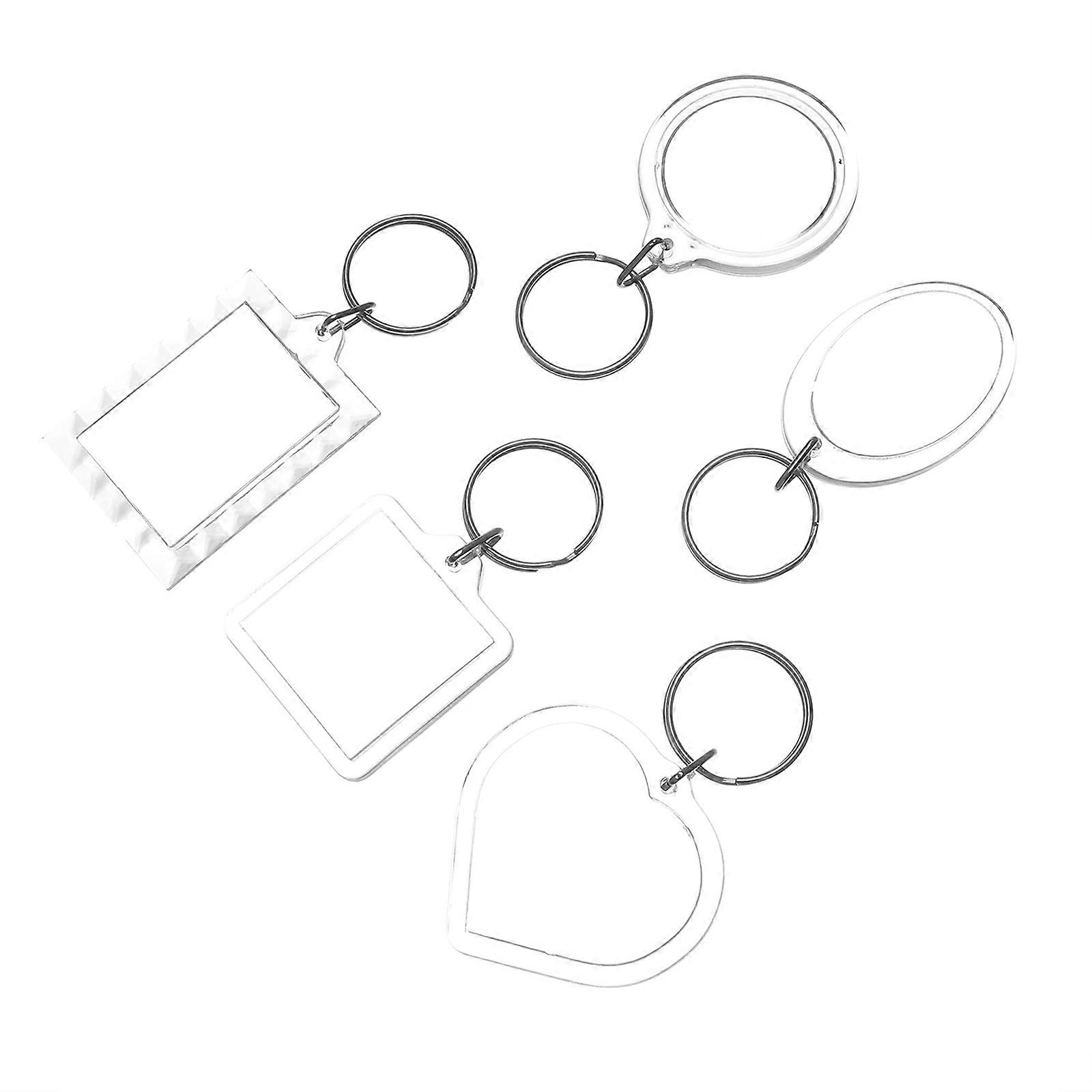 Insert Photo Key Chains 25Pcs Transparent Plastic Photo Frame Key Chains for Decor