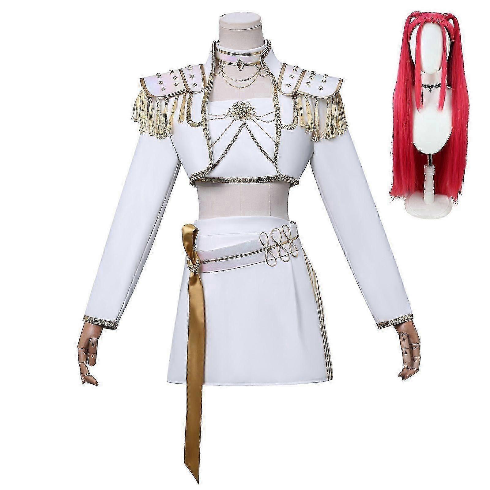 Kpop Demon Hunters Mira Cosplay Costume Set Halloween Party Fancy Dress For Womens White _c