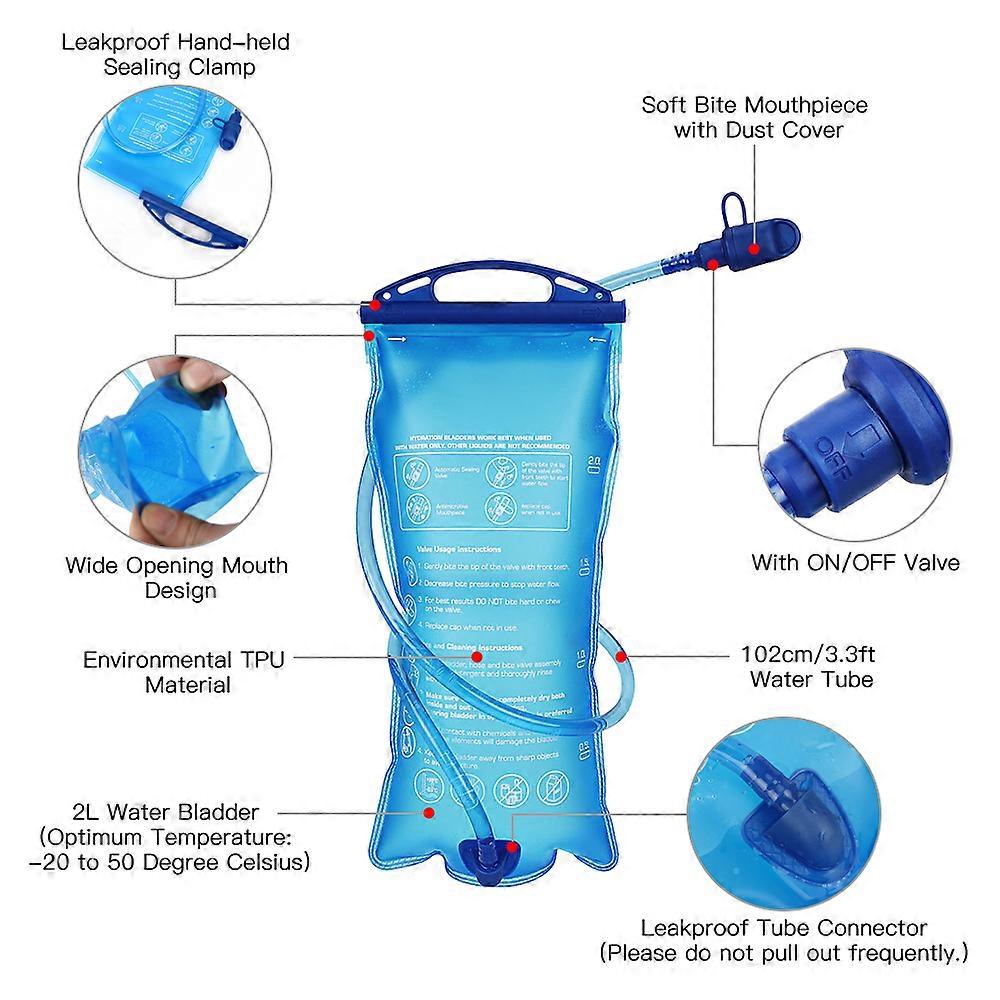 16L Cycling Backpack with 2L Hydration Bladder, 45.5x18x7.5cm, Multiple Colors