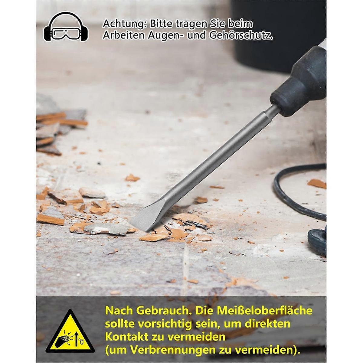 SDS Plus Chisel Set,6pcs Tile Chisel Spade Chisel Drill Hammer Chisel Set for Concrete,Masonry,Tiles