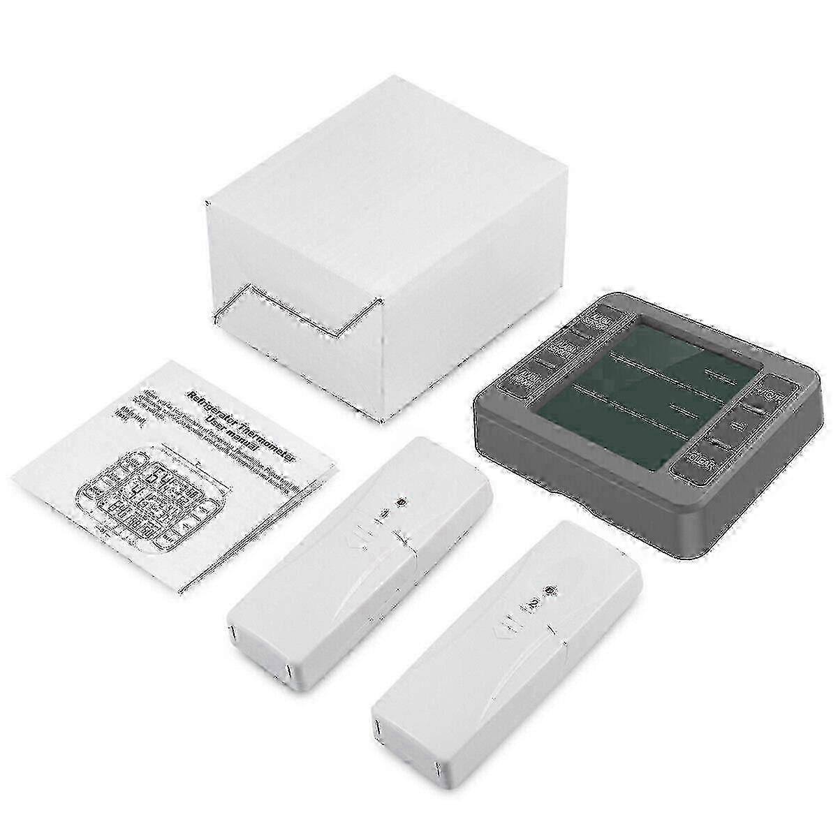 Wireless Digital Freezer Temperature Monitor Dual Sensor for Refrigerator Indoor Outdoor Temp Alarm