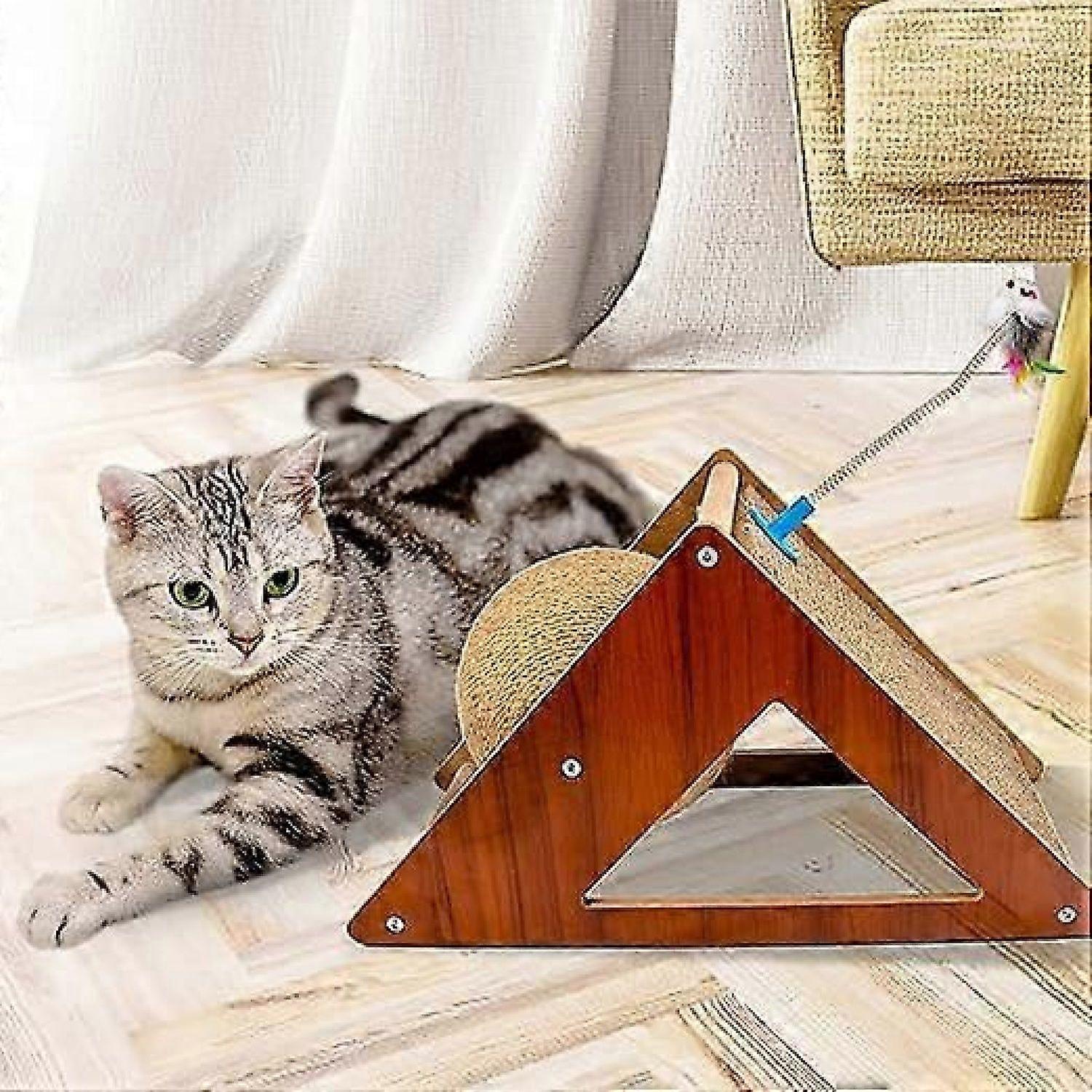 Cat Scratcher Toy, Natural Sisal Cat Scratching Ball, Scratch Board for Indoor Cats & Kittens, Interactive Cat Scratcher Toy with Ball, Cat Scratc