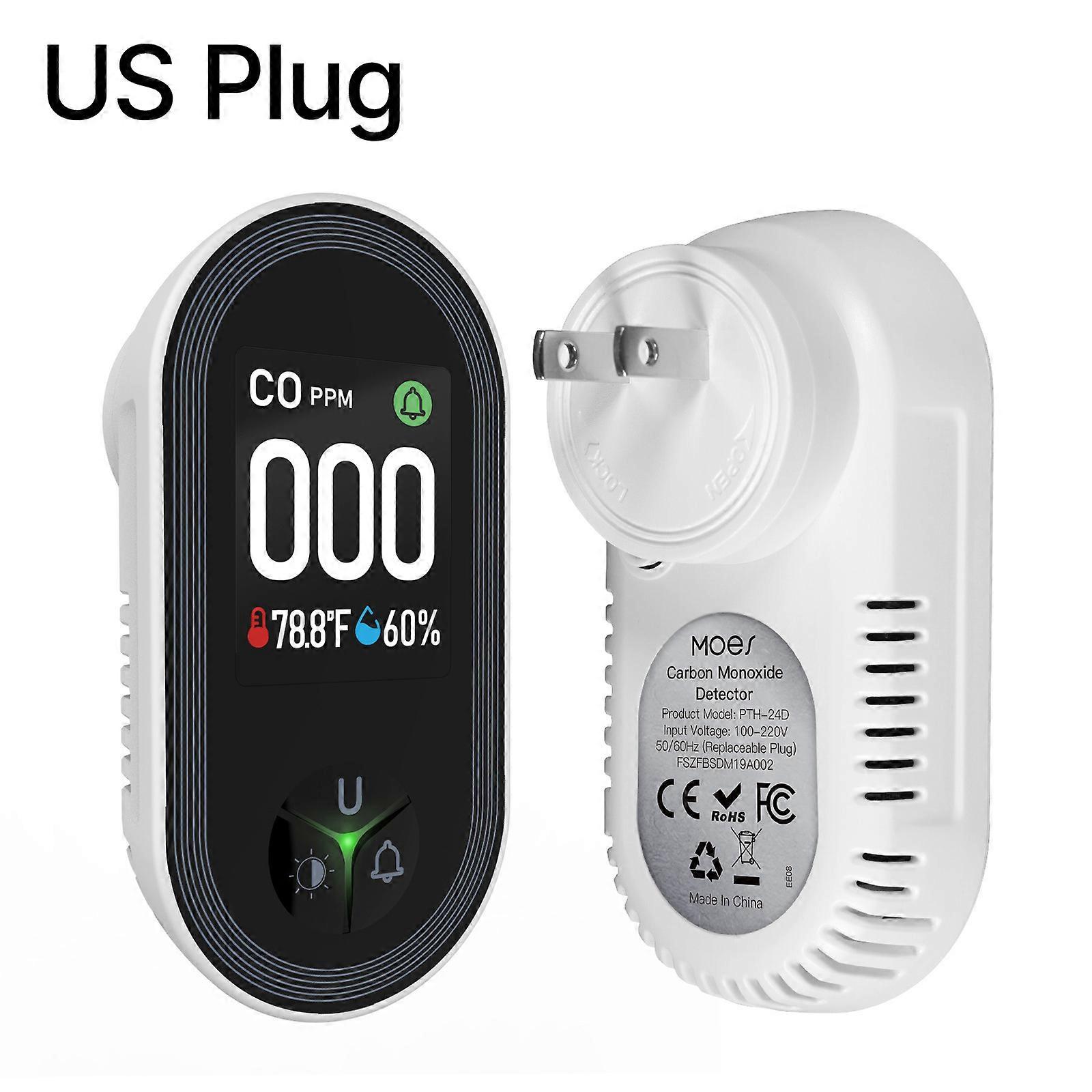 Carbon Monoxide Detector 3-in-1 with Temperature Humidity Sensor, 0-500PPm High Accuracy CO Monitor for Kitchen
