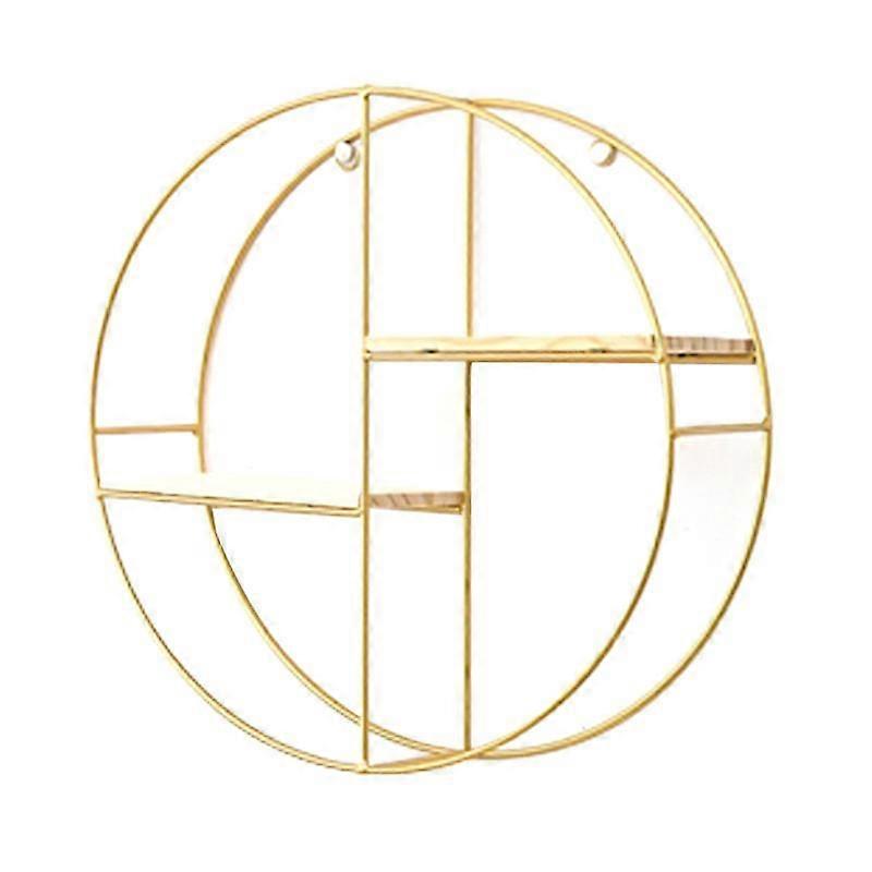 1st Nordic Style Round Shape Storage Rack Smidesjärn Dubbla lagerhållare & Rack